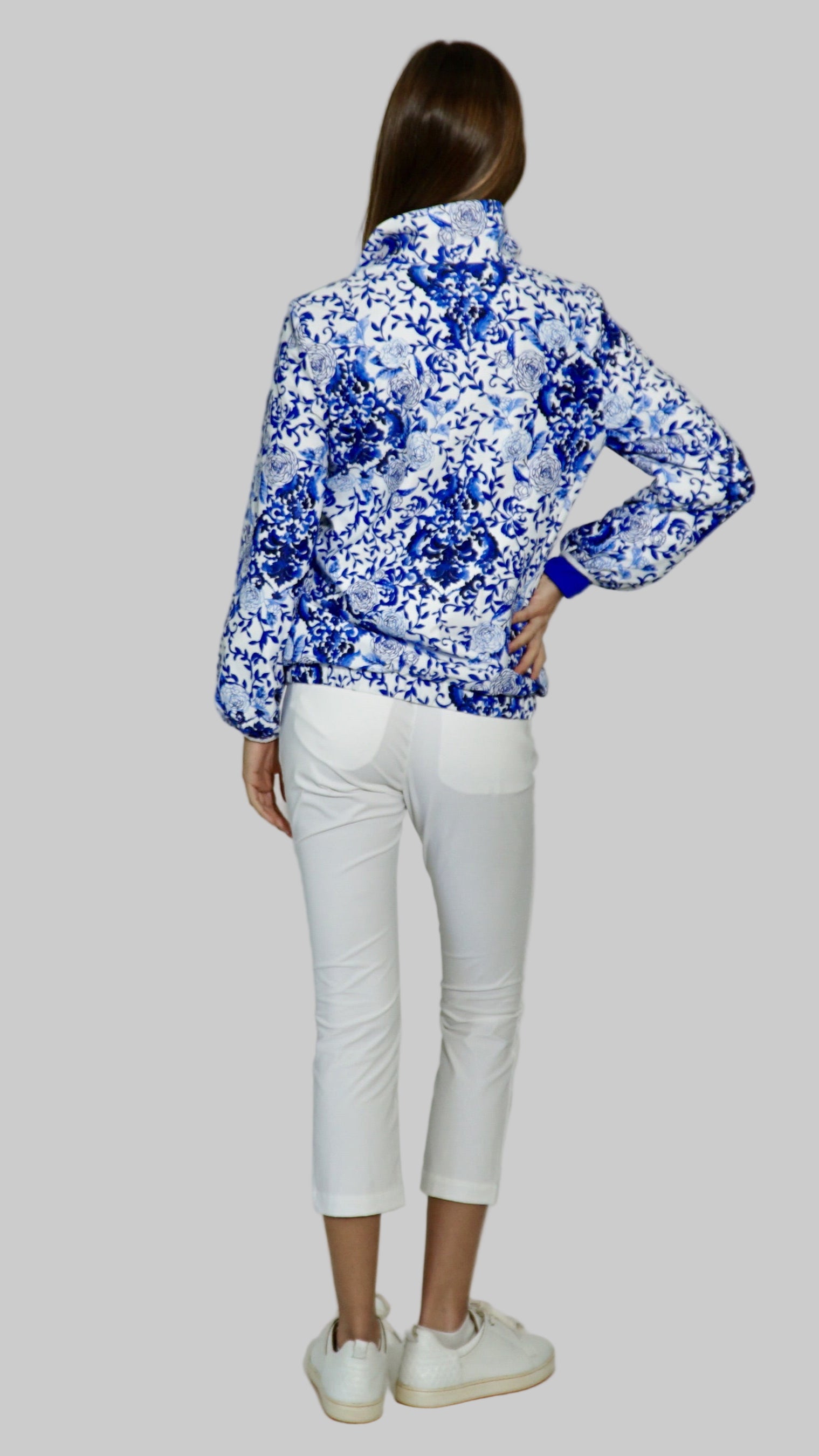 Arezzo Reversible Windbreaker in White-Medallion Print