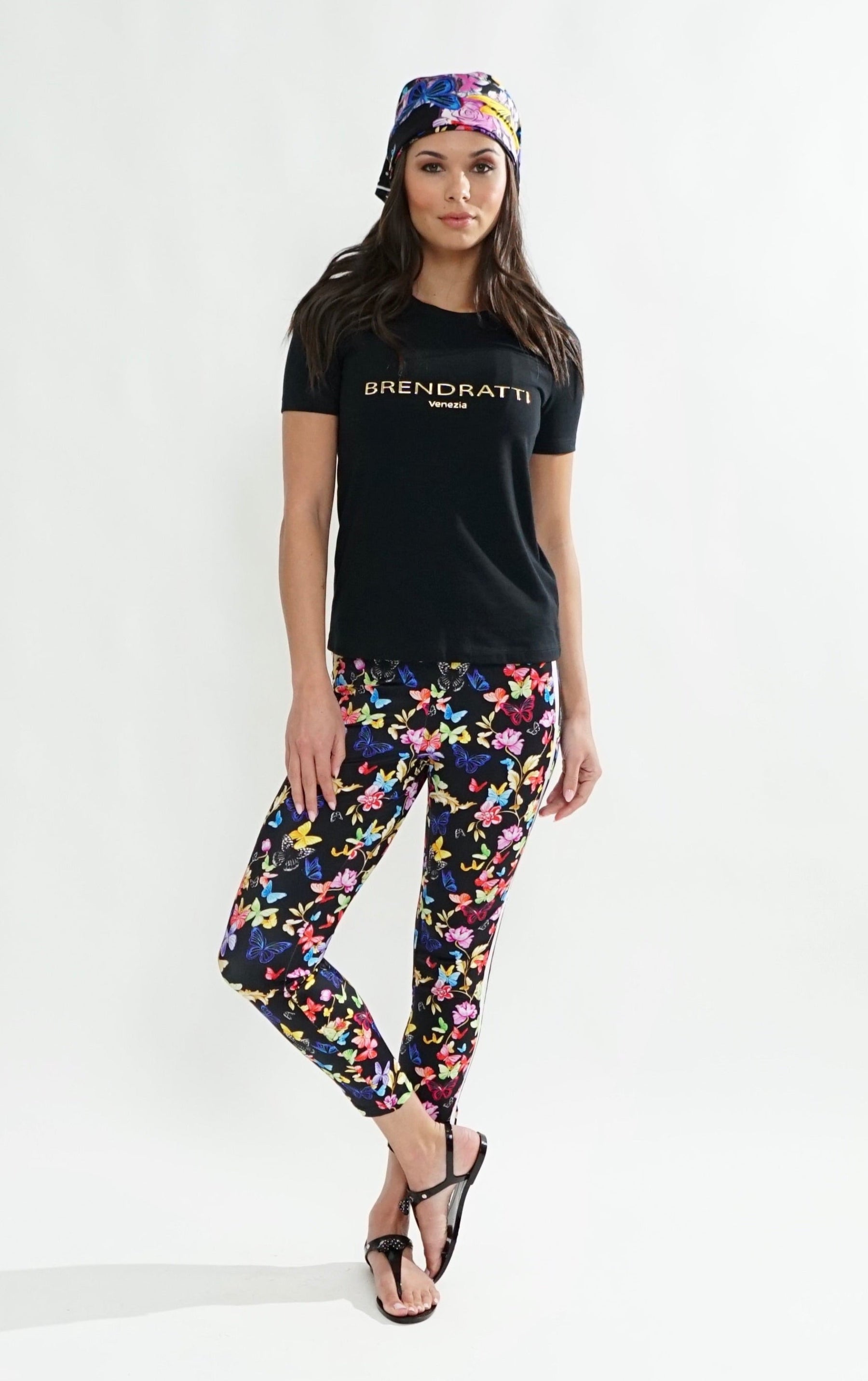 Talia2 Legging In Black Butterfly print