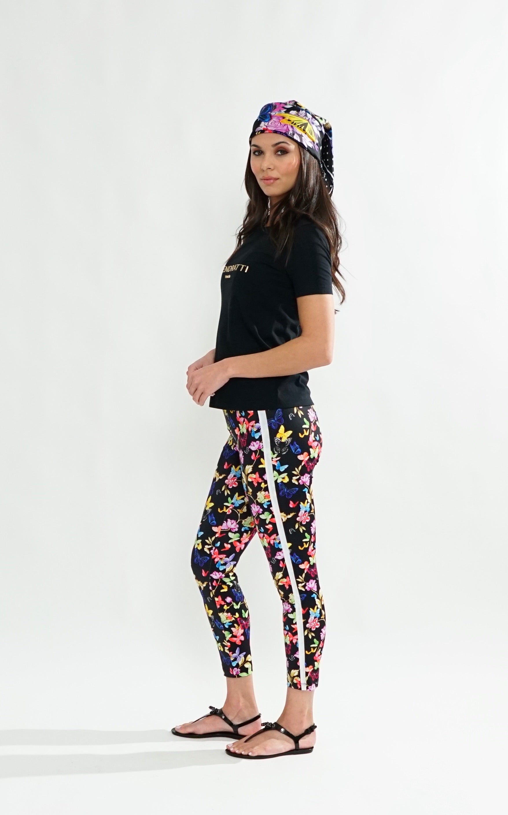 Talia2 Legging In Black Butterfly print
