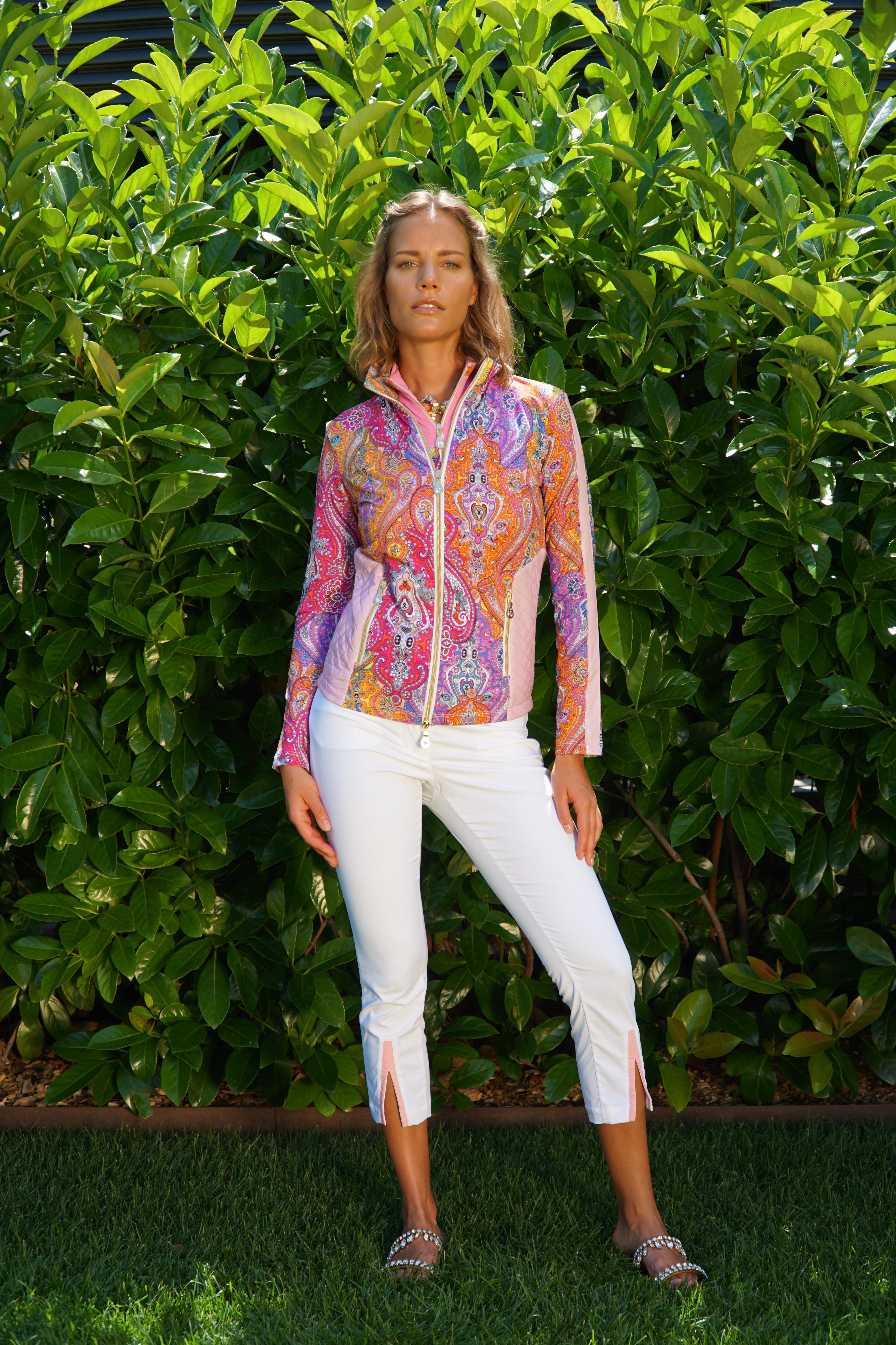 Lido Layering Jacket in Pink Paisley Jewels print