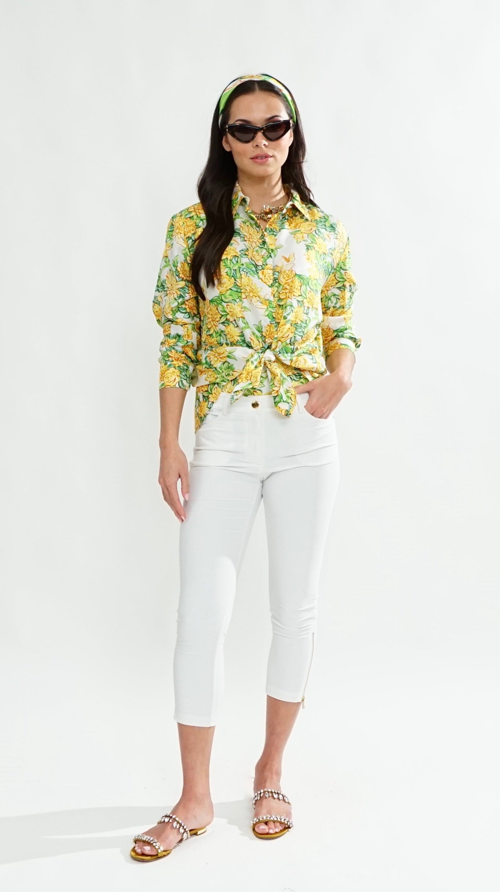 Ischia Blouse in Fiore plaster print