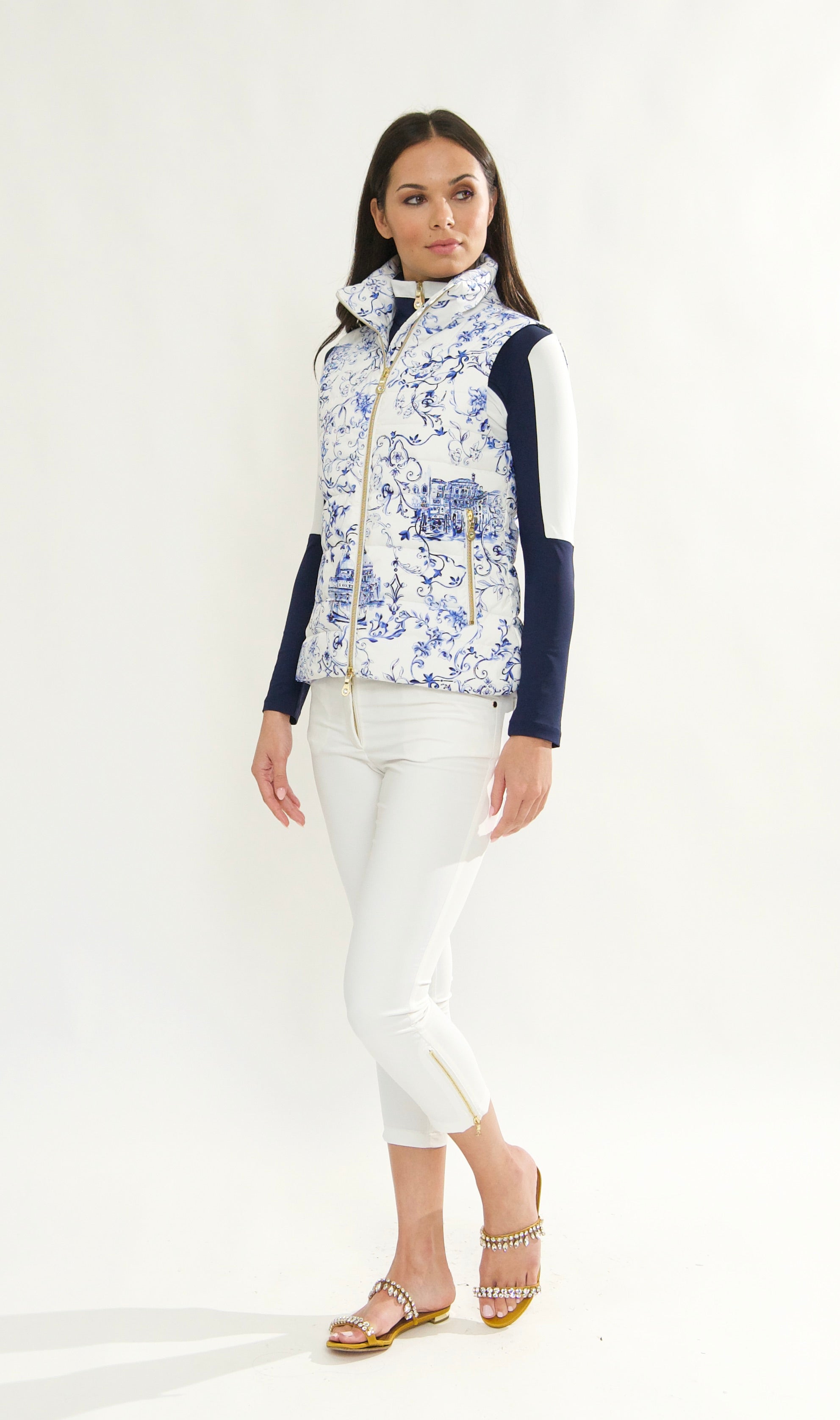 Luciana Down Vest in Venezia Print, Italy