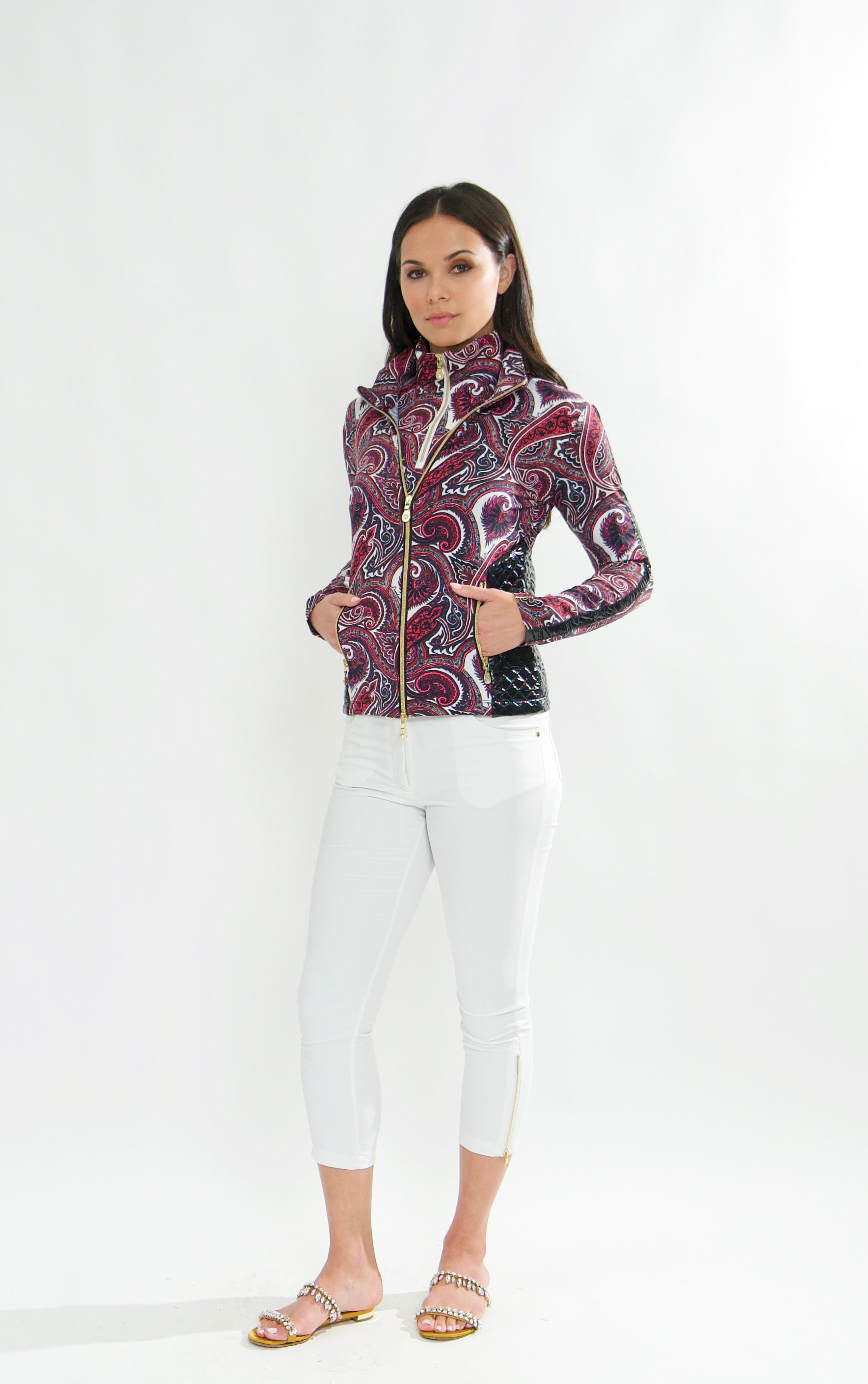 Lido Jersey Layering jacket in Paisley Hearts