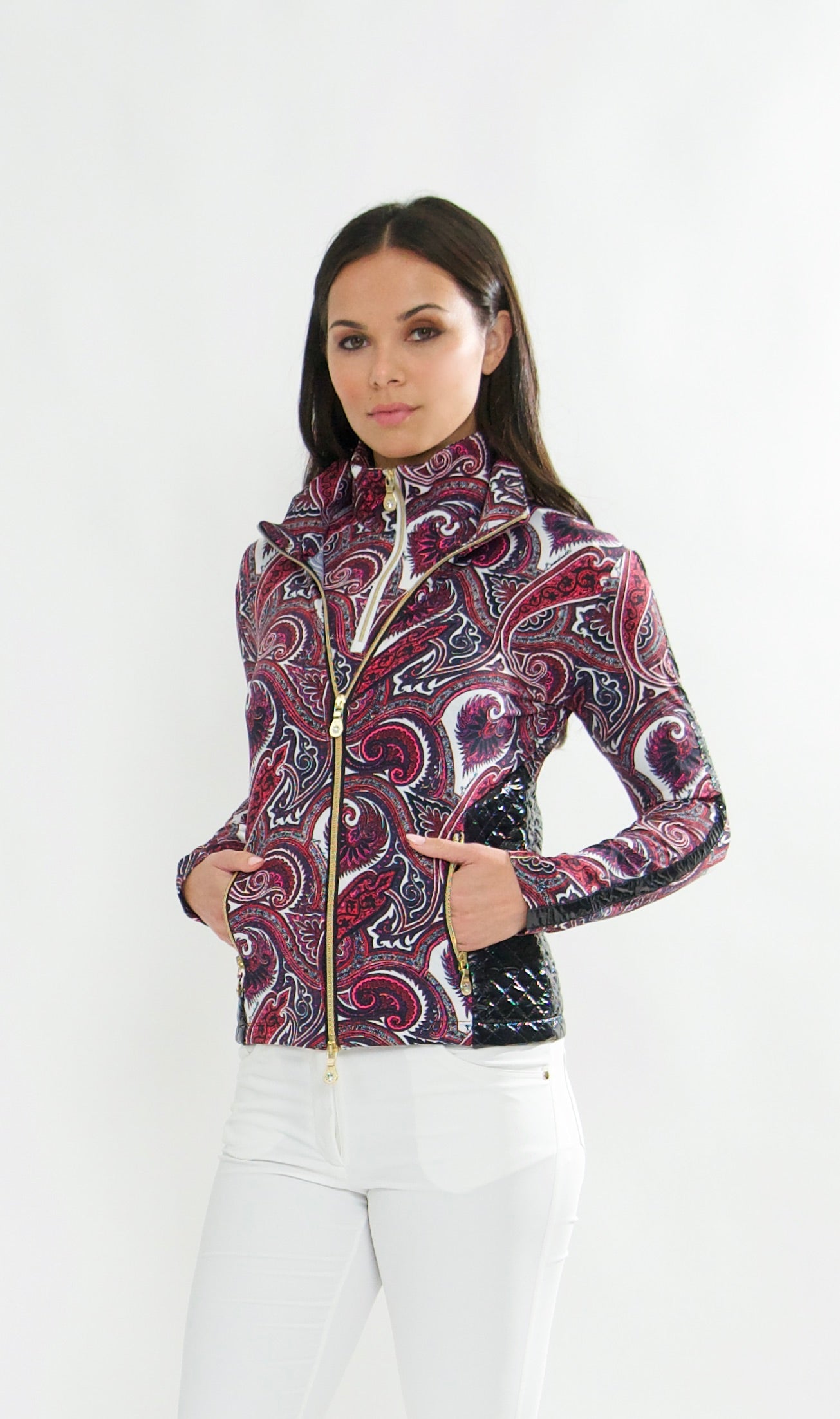 Lido Layering Jacket available in Solid Mare blue-white ( photo shows Paisley heart print)