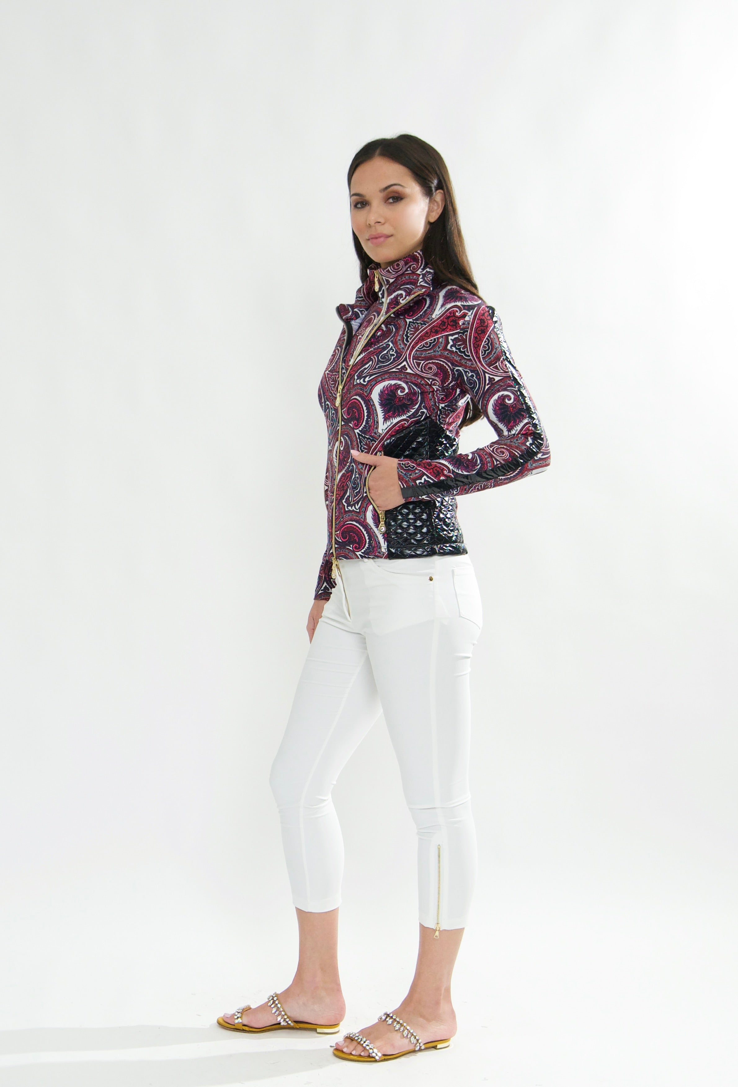 Lido Jersey Layering jacket in Paisley Hearts