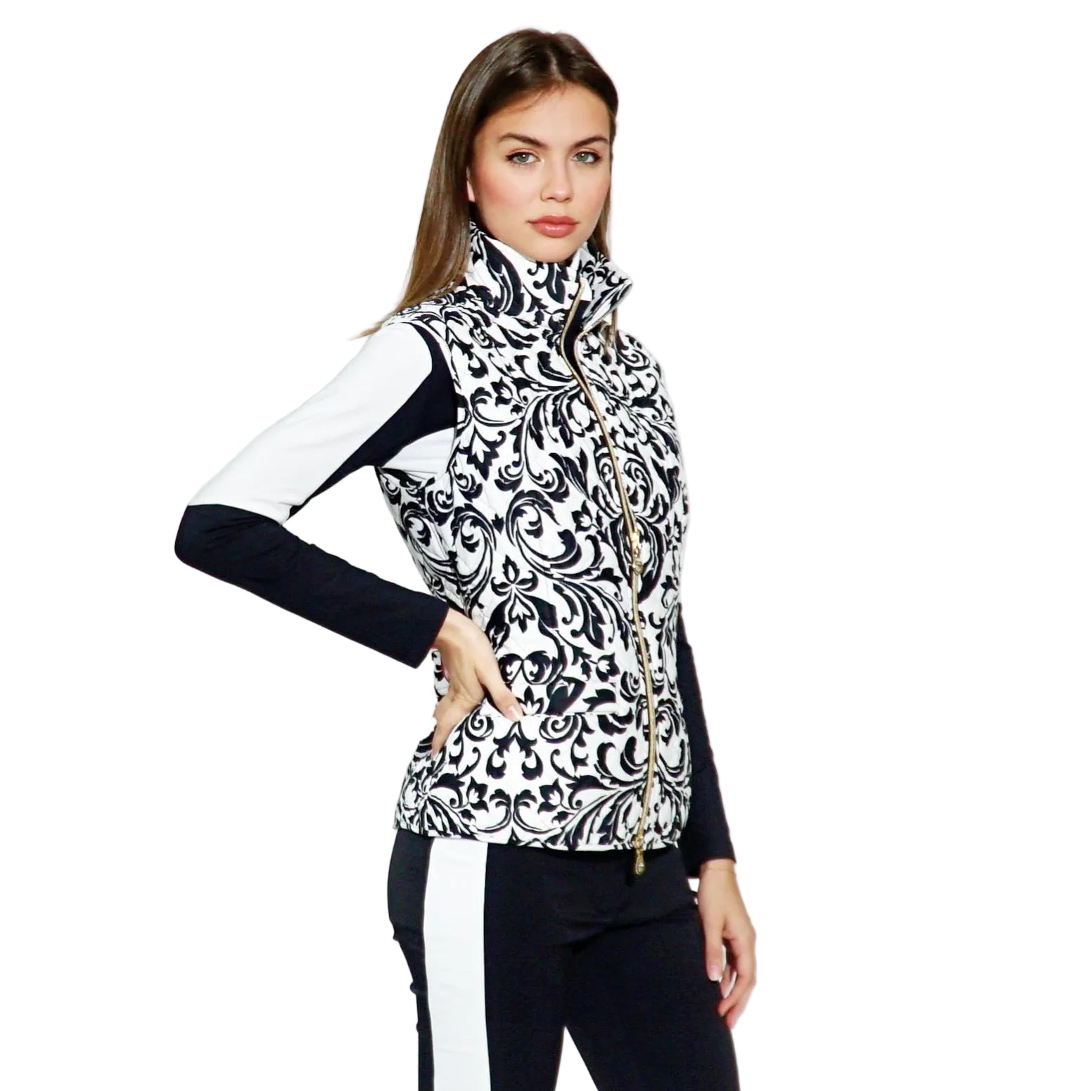 Flavia Vest in Black Renaissance Print