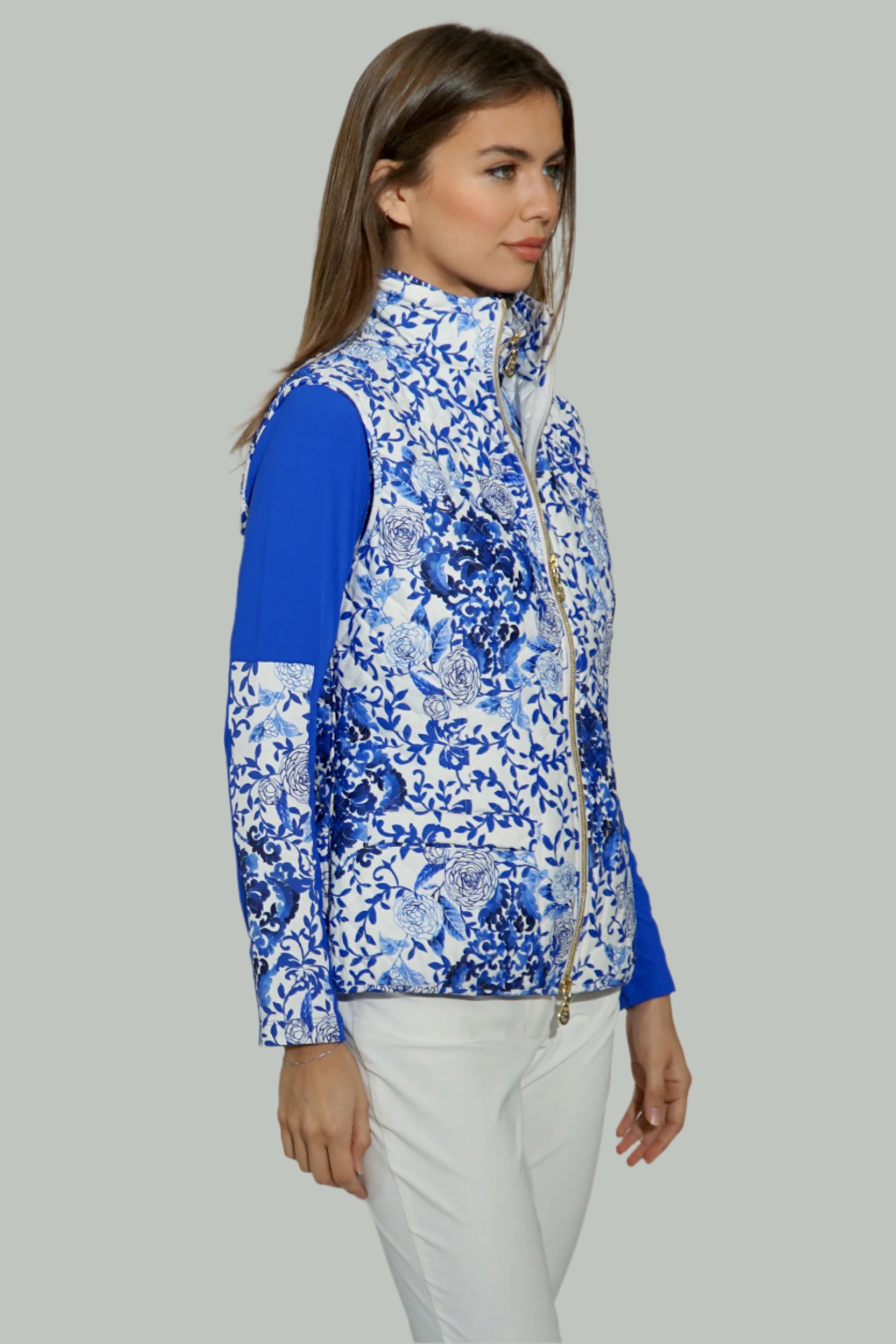 Flavia Quilted Vest in Brendratti Medallion print