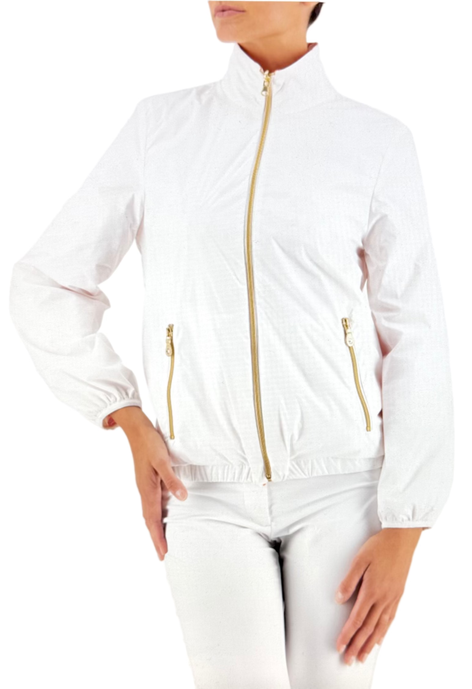 Arezzo reversible windbreaker in renaissance print white-orange