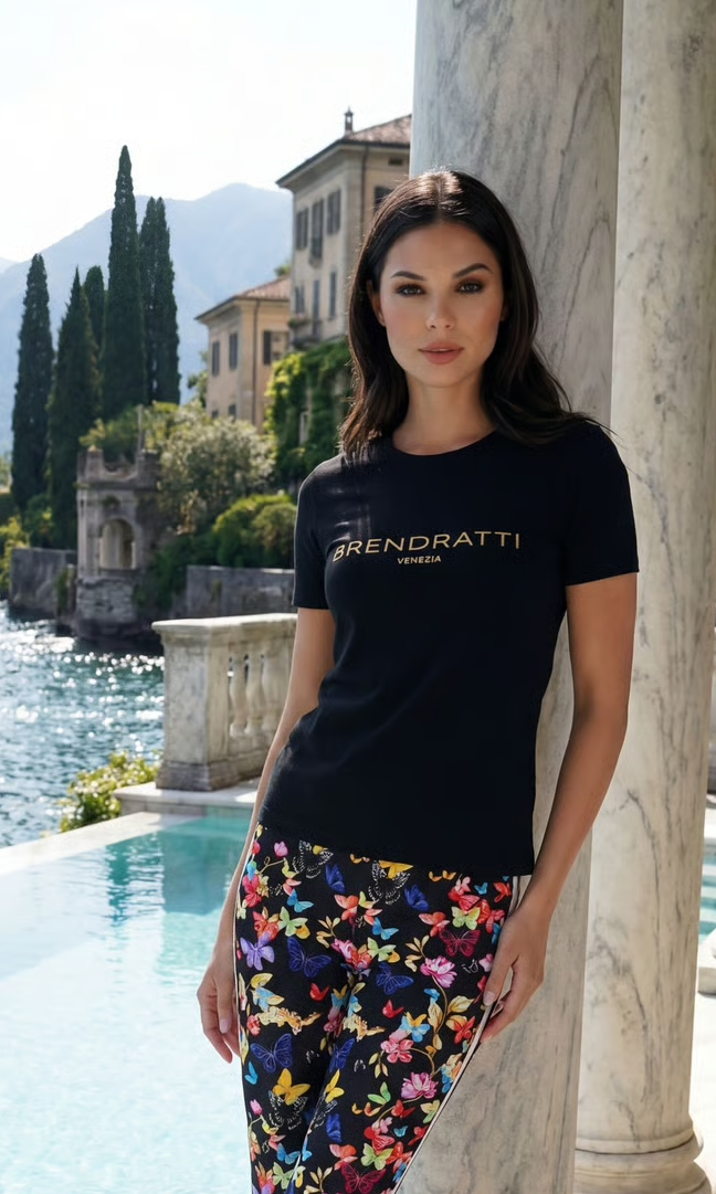 Brendratti Logo Luxury Tee Shirt in Black