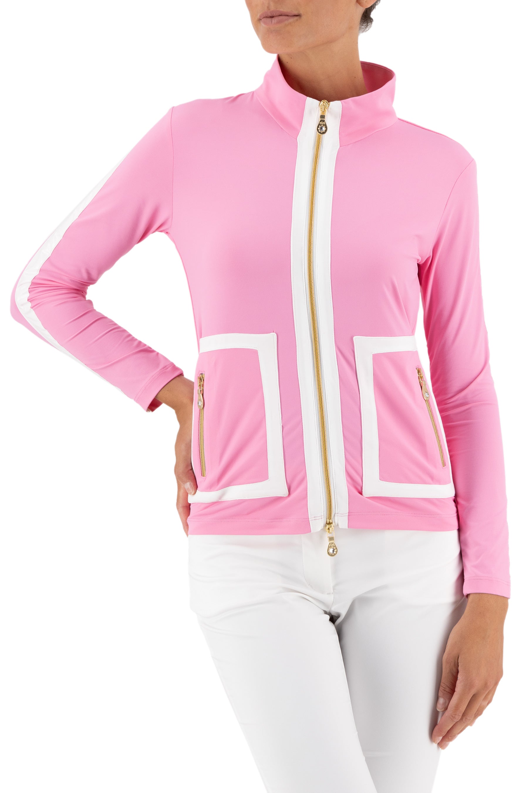Azelia Jacket in Bubblegum Pink/White