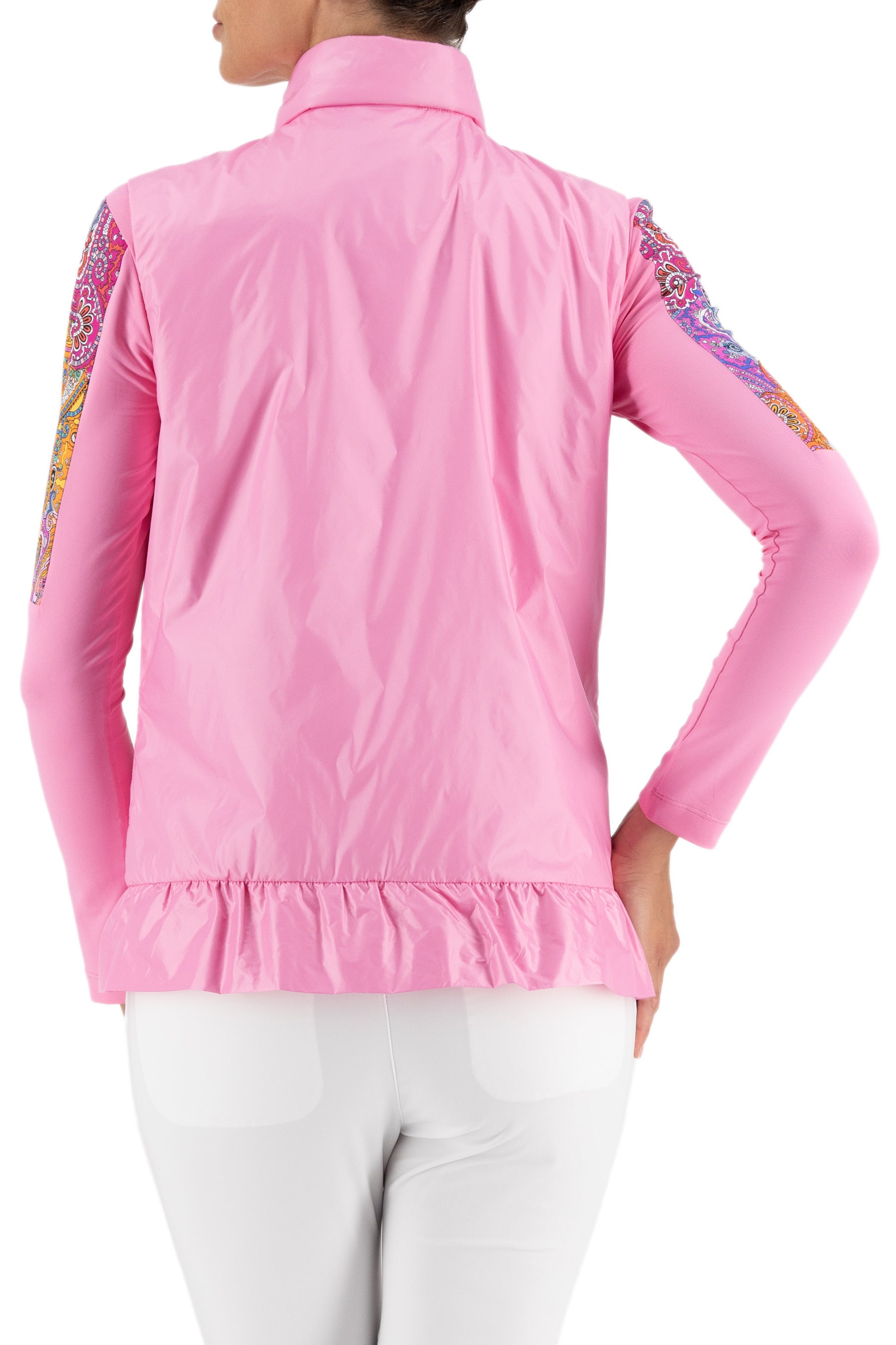 Fiona Vest in Bubblegum Pink/White