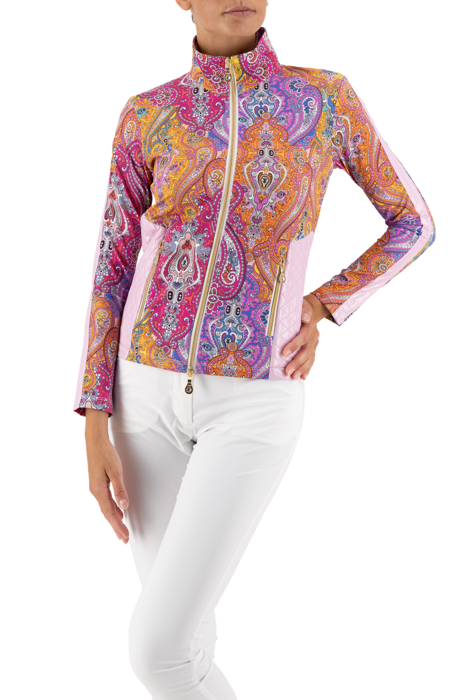 Lido Layering Jacket in Pink Paisley Jewels print