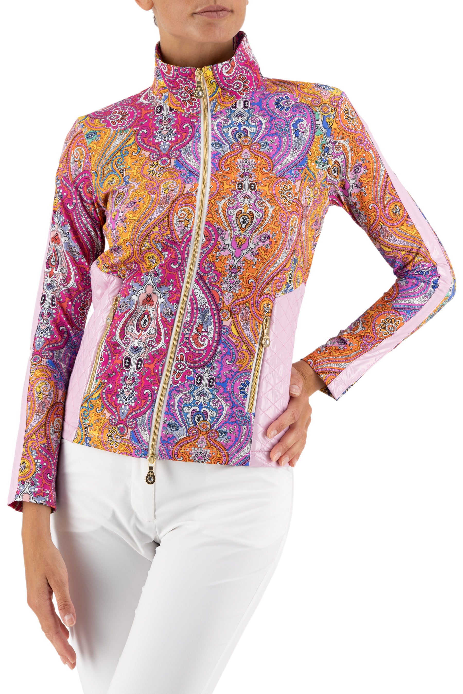 Lido Layering Jacket in Pink Paisley Jewels print