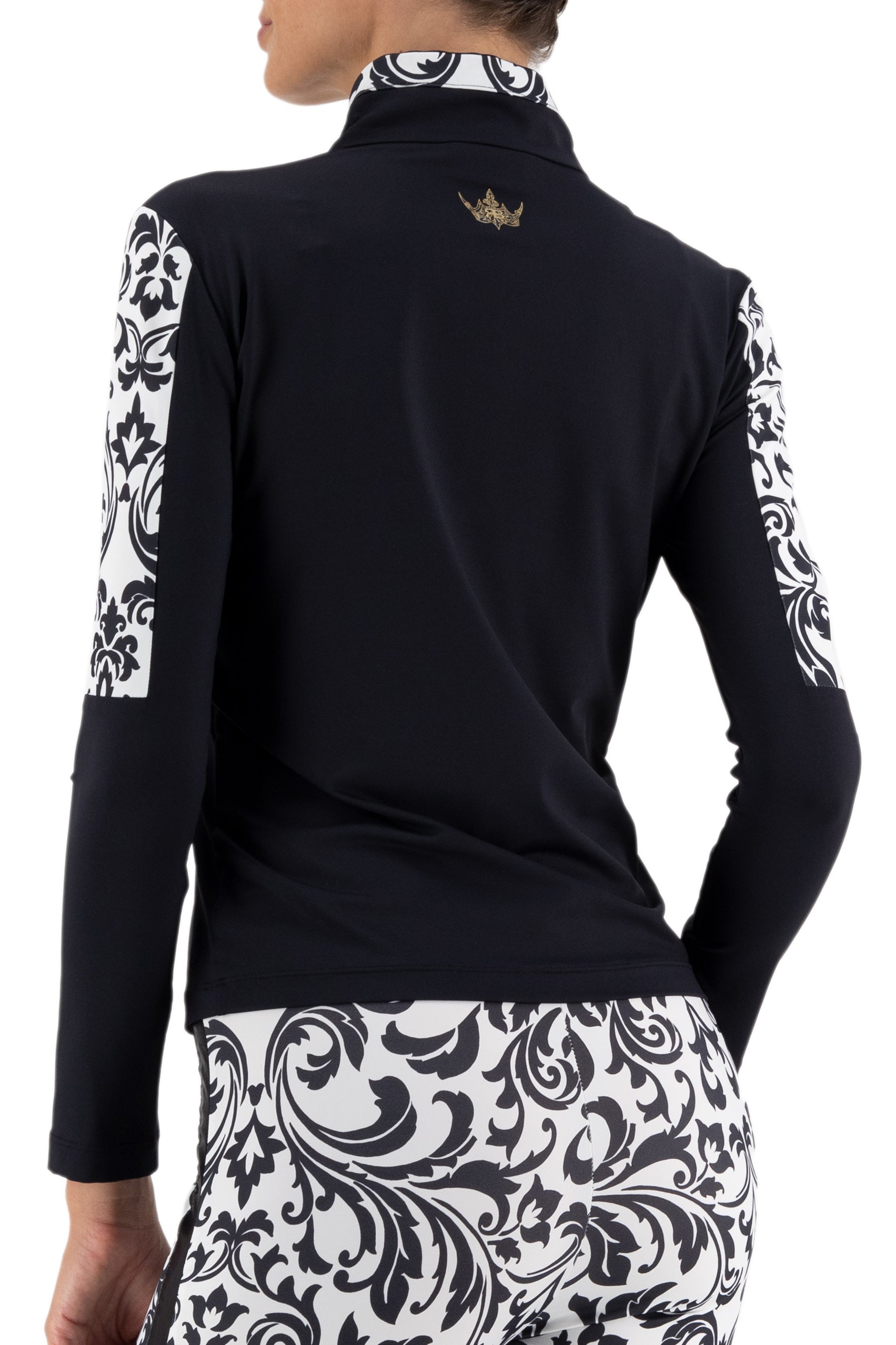 Alessa 2 Long Sleeve 1/4 Zip Top in Black/Renaissance