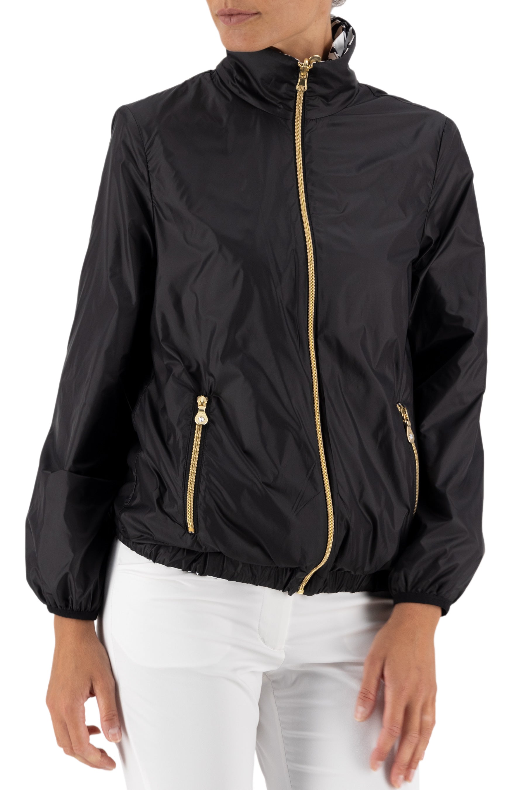 Arezzo Reversible Jacket in Black/Black Renaissance inner print