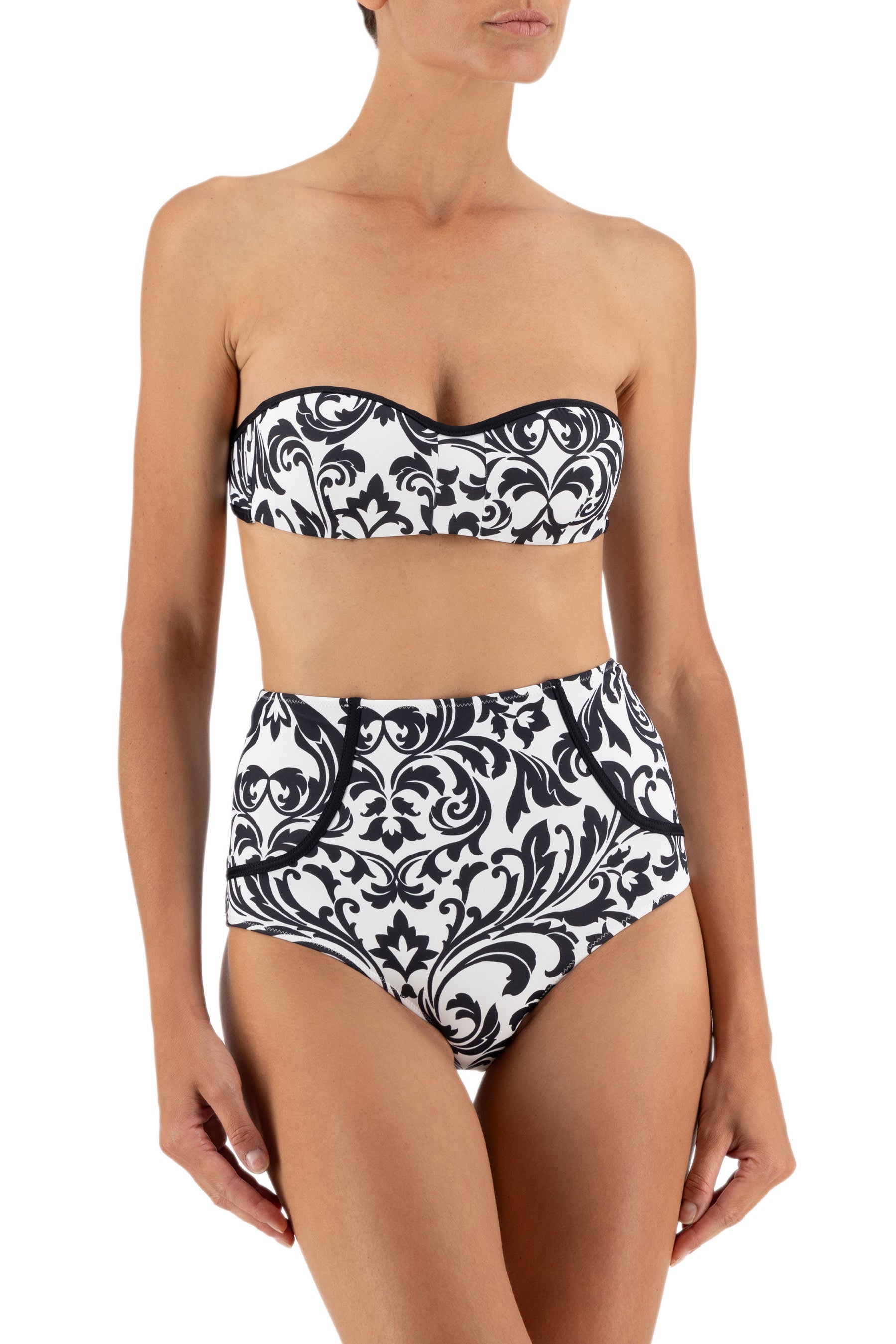 Roma High Waist Bikini Bottom In Renaissance Print