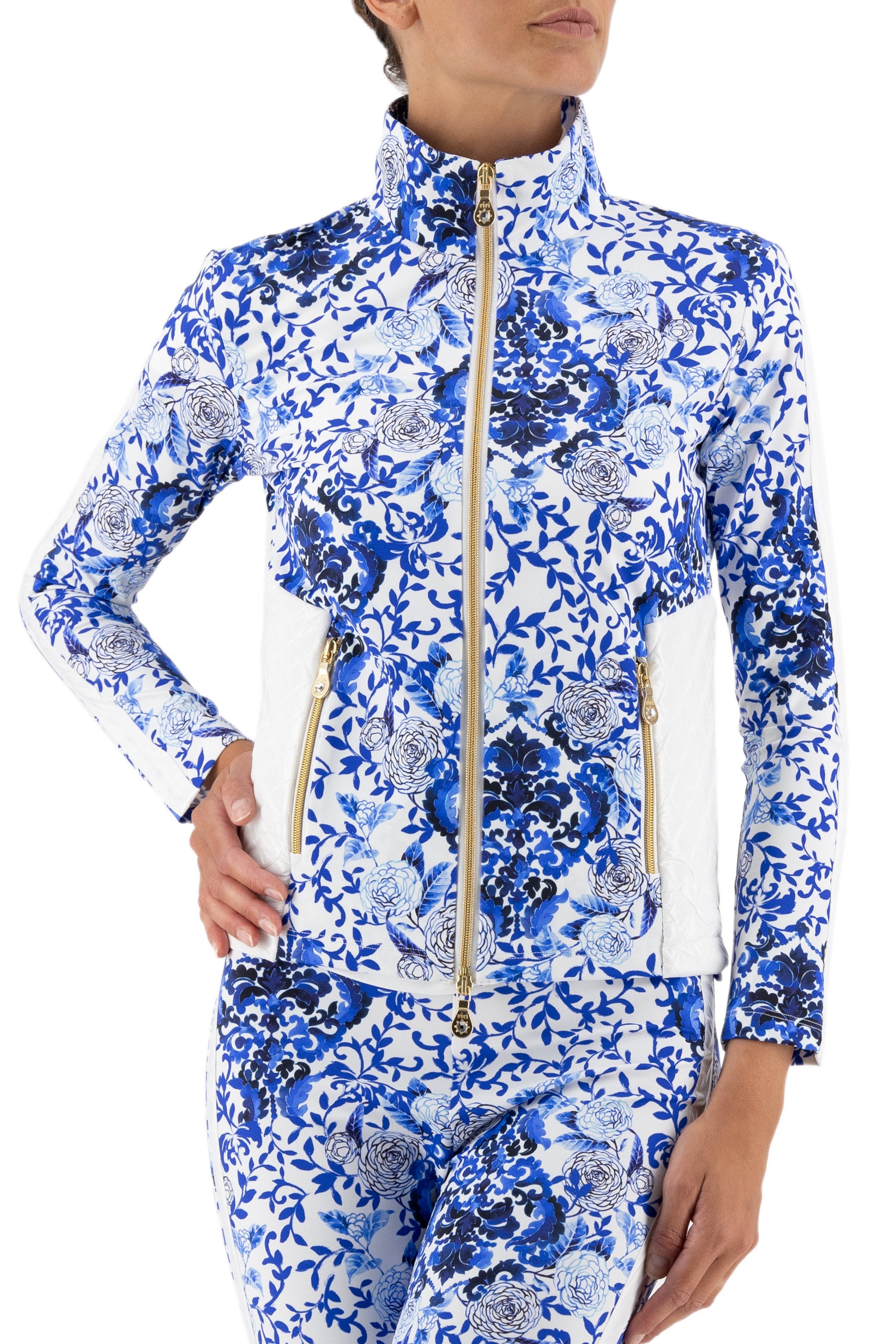 Lido Layering Jacket in Brendratti Medallion print-White