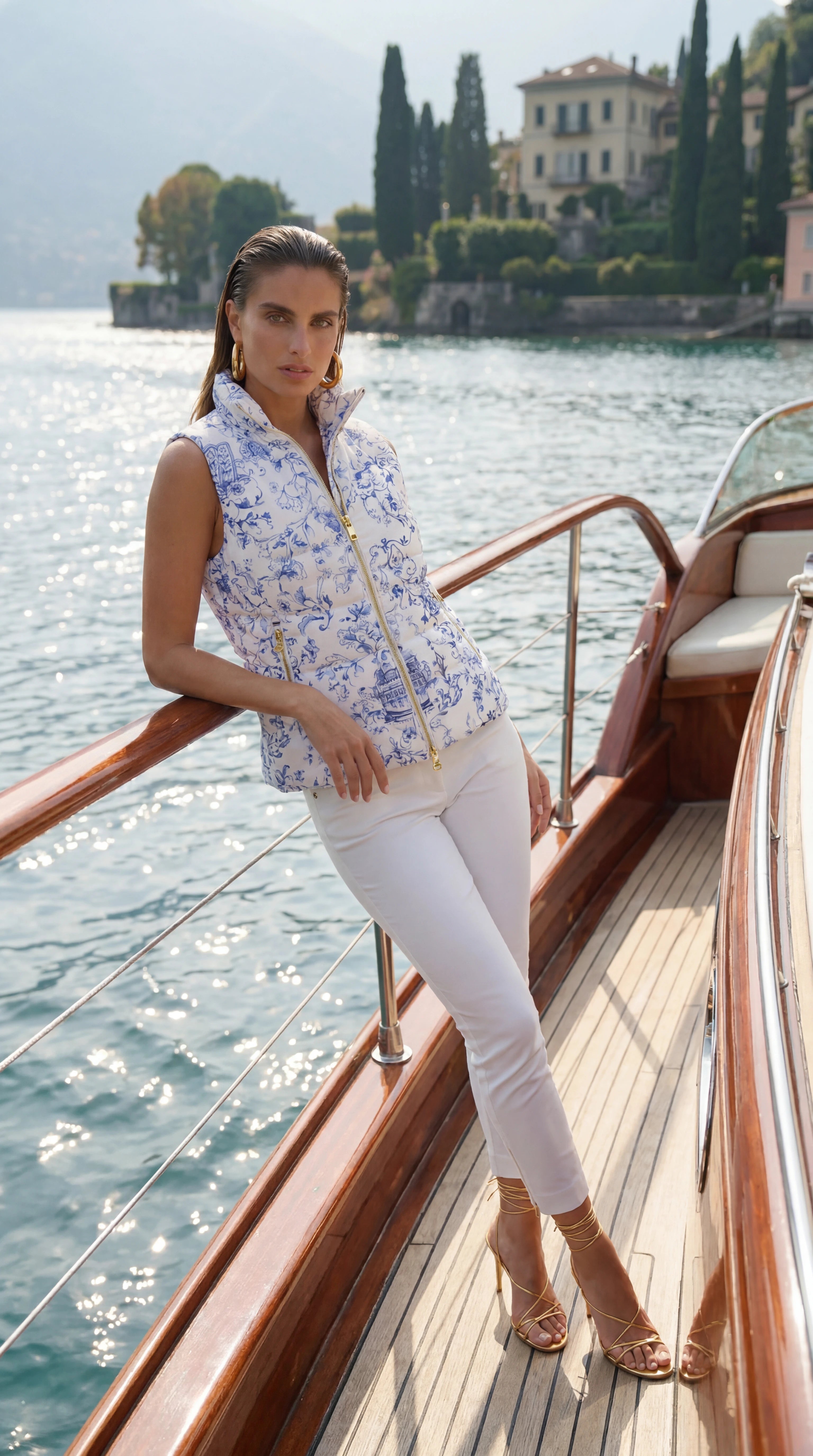 Elena 5 Pocket Pant in White Italian woven pant