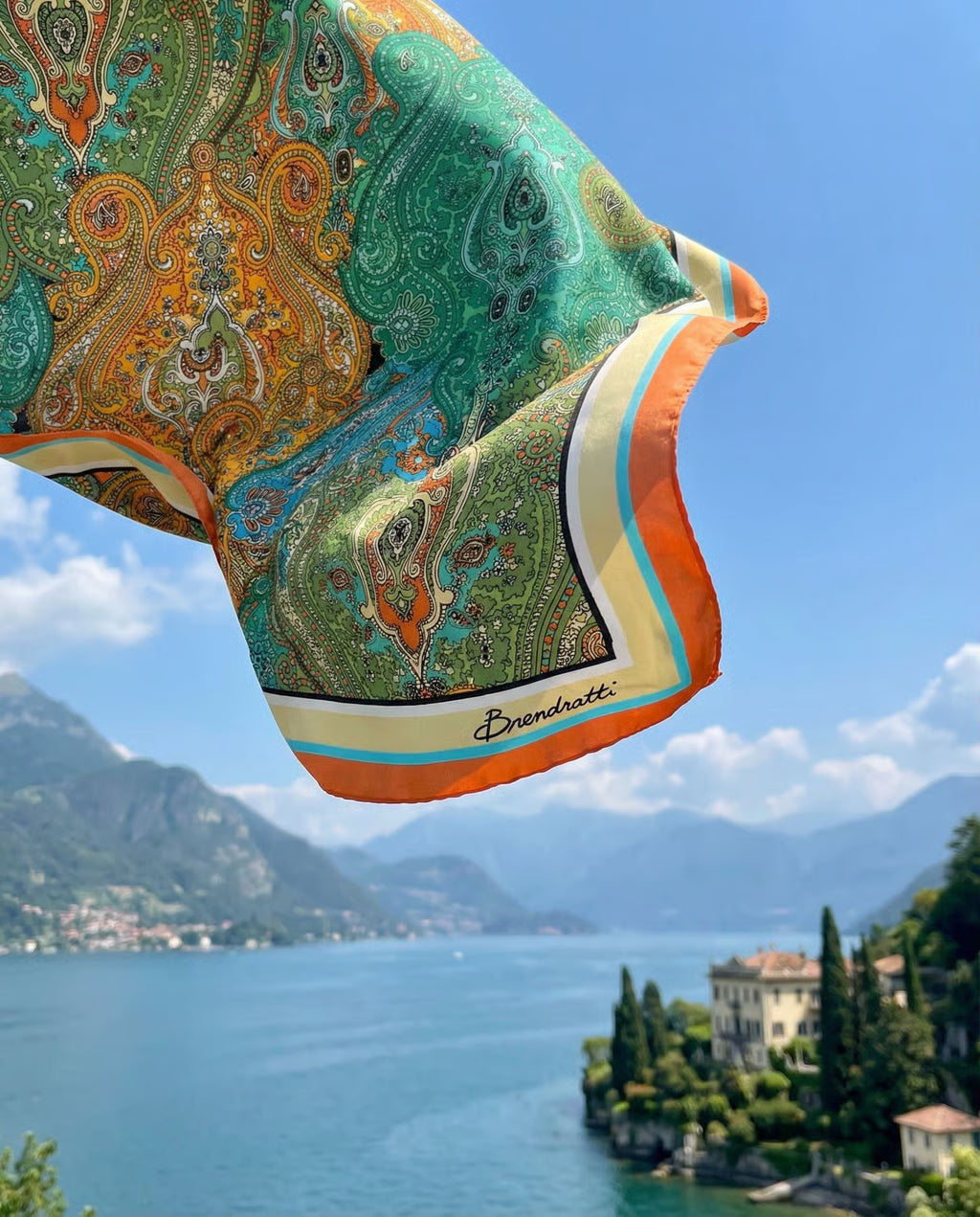 Scarf in Aqua Paisley Jewels Print