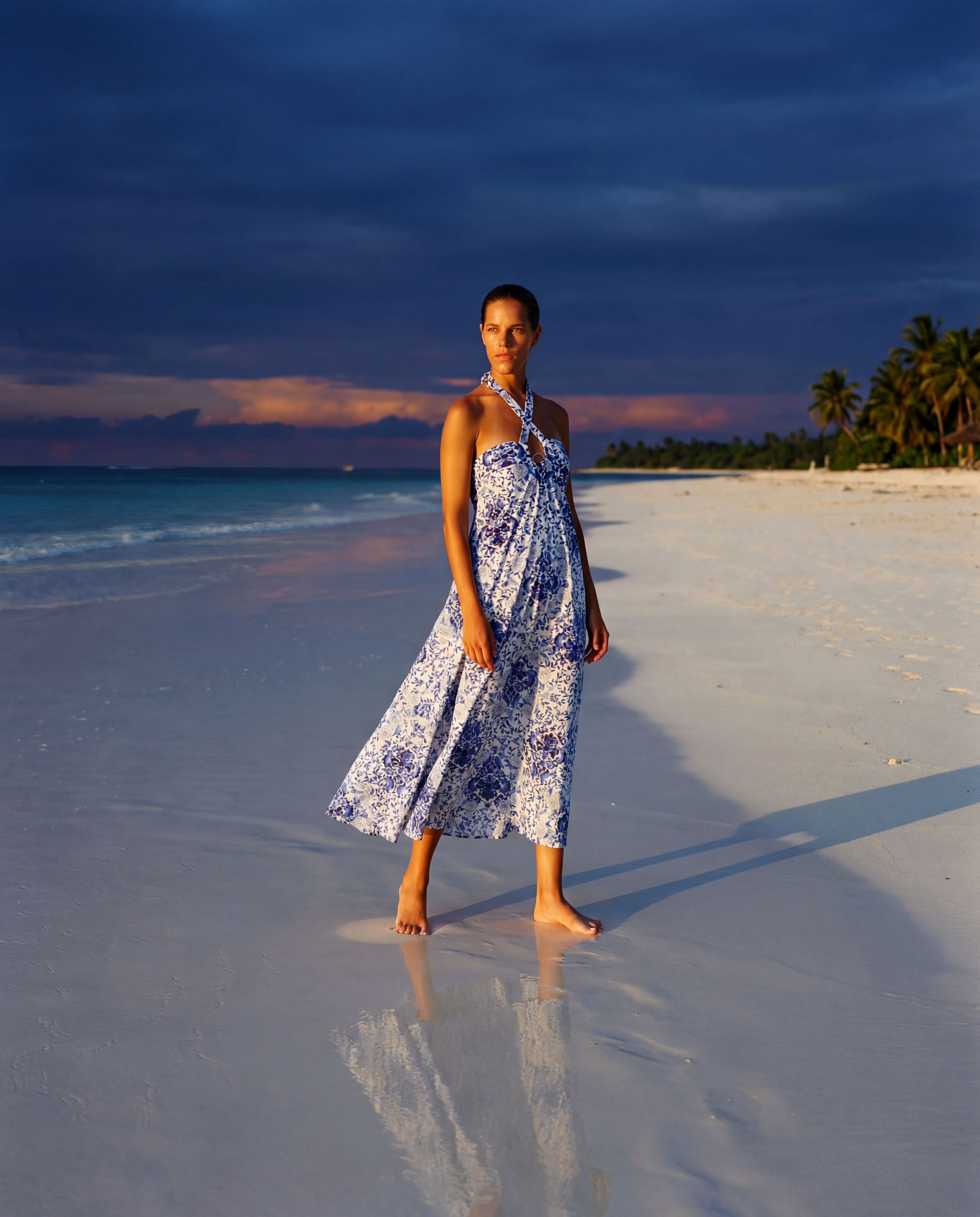 Florentina Halter Dress in Exclusive Medallion Print