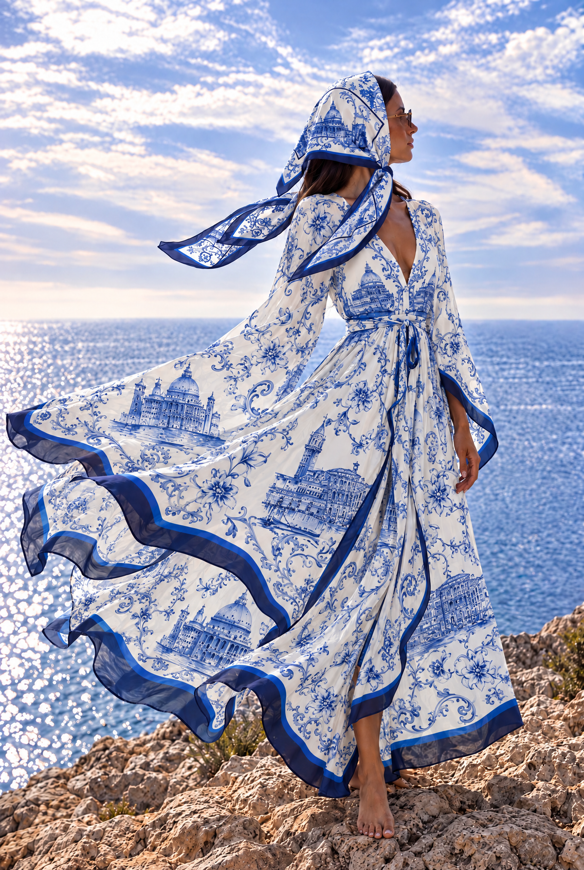 Fiorella Silk Dress In Venezia print