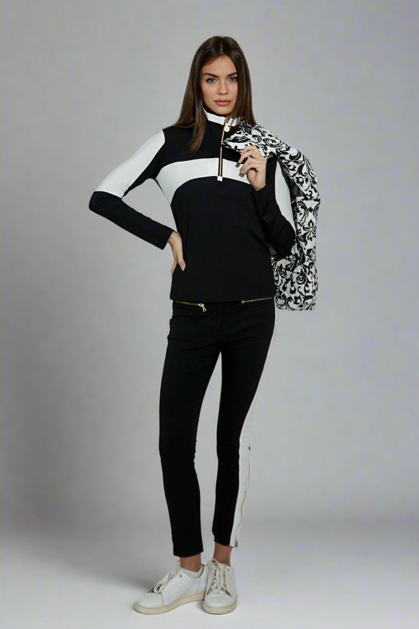 Chiara 2 Ankle Pant in Black-White