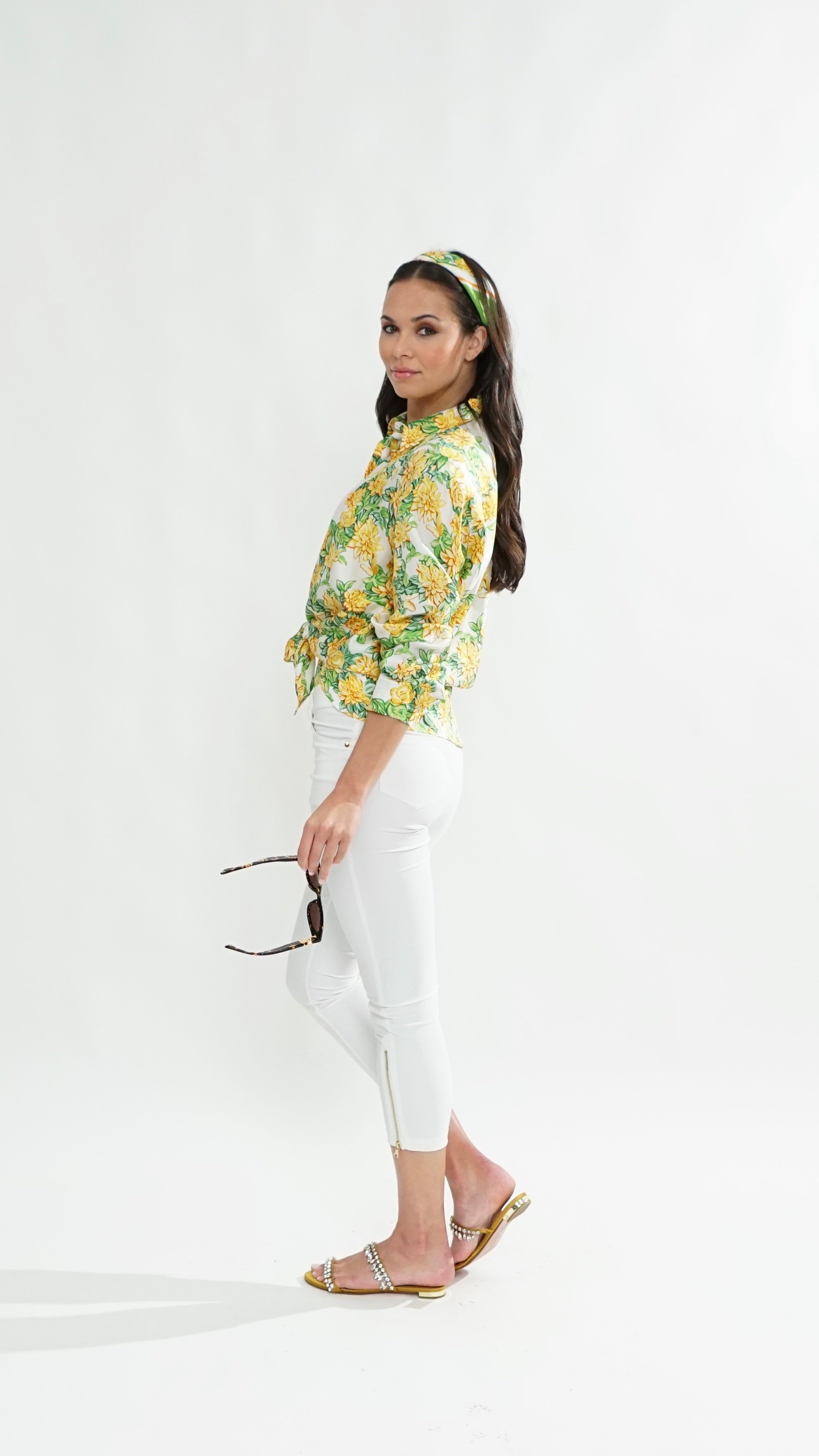 Betina 7/8 Crop Pant in White