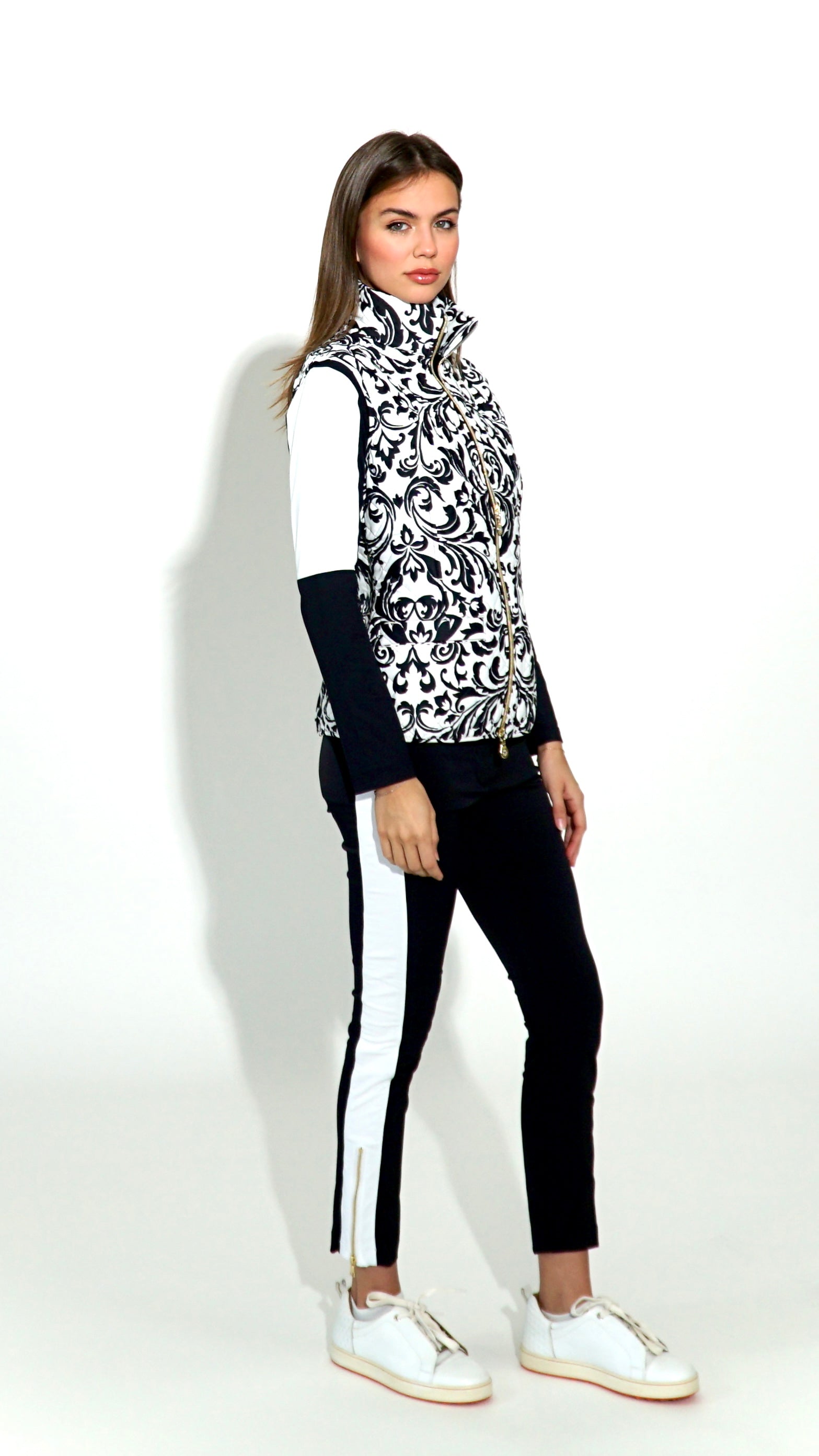 Flavia Quilted Vest in Black Renaissance