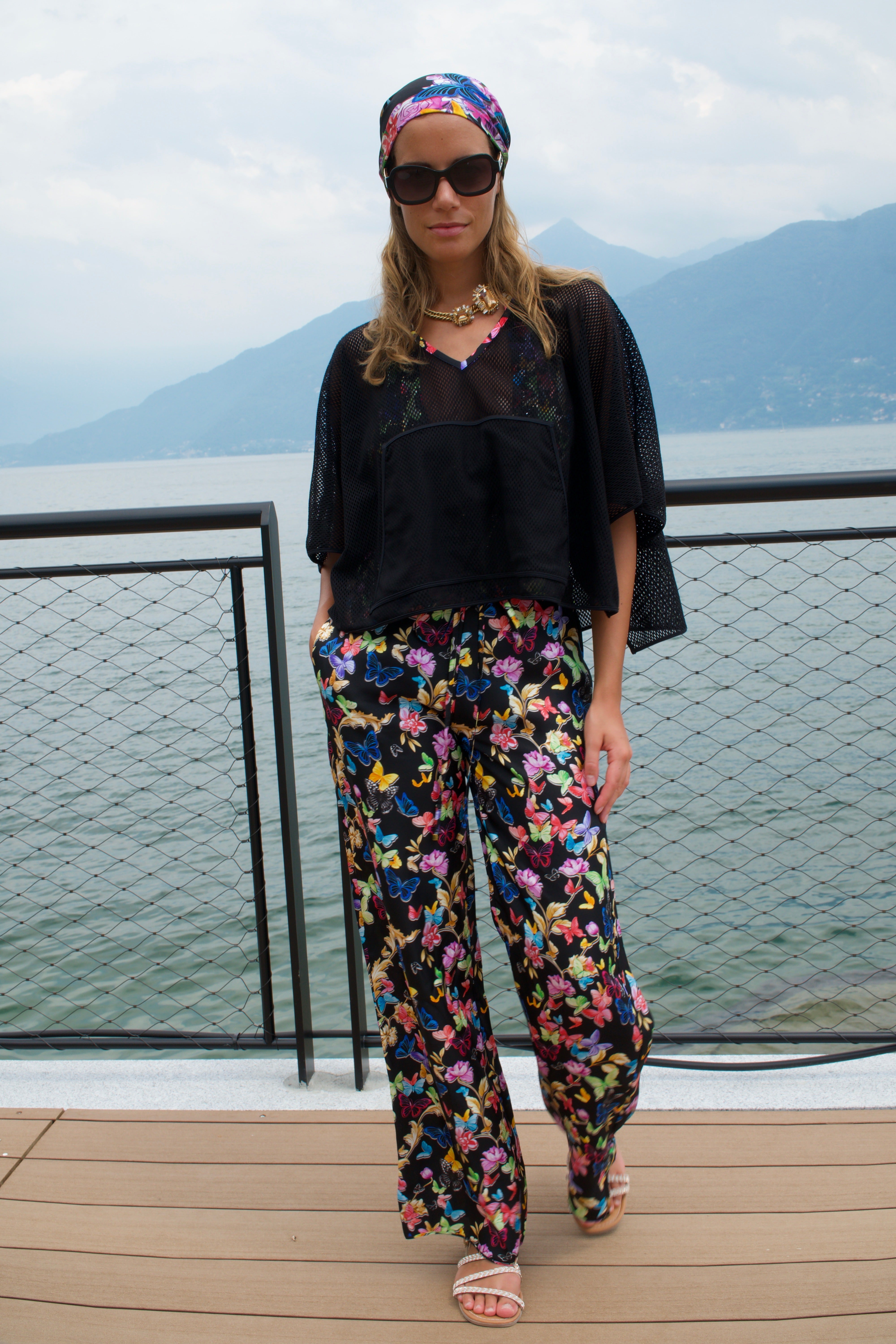 Butterfly Print Silk Scarf