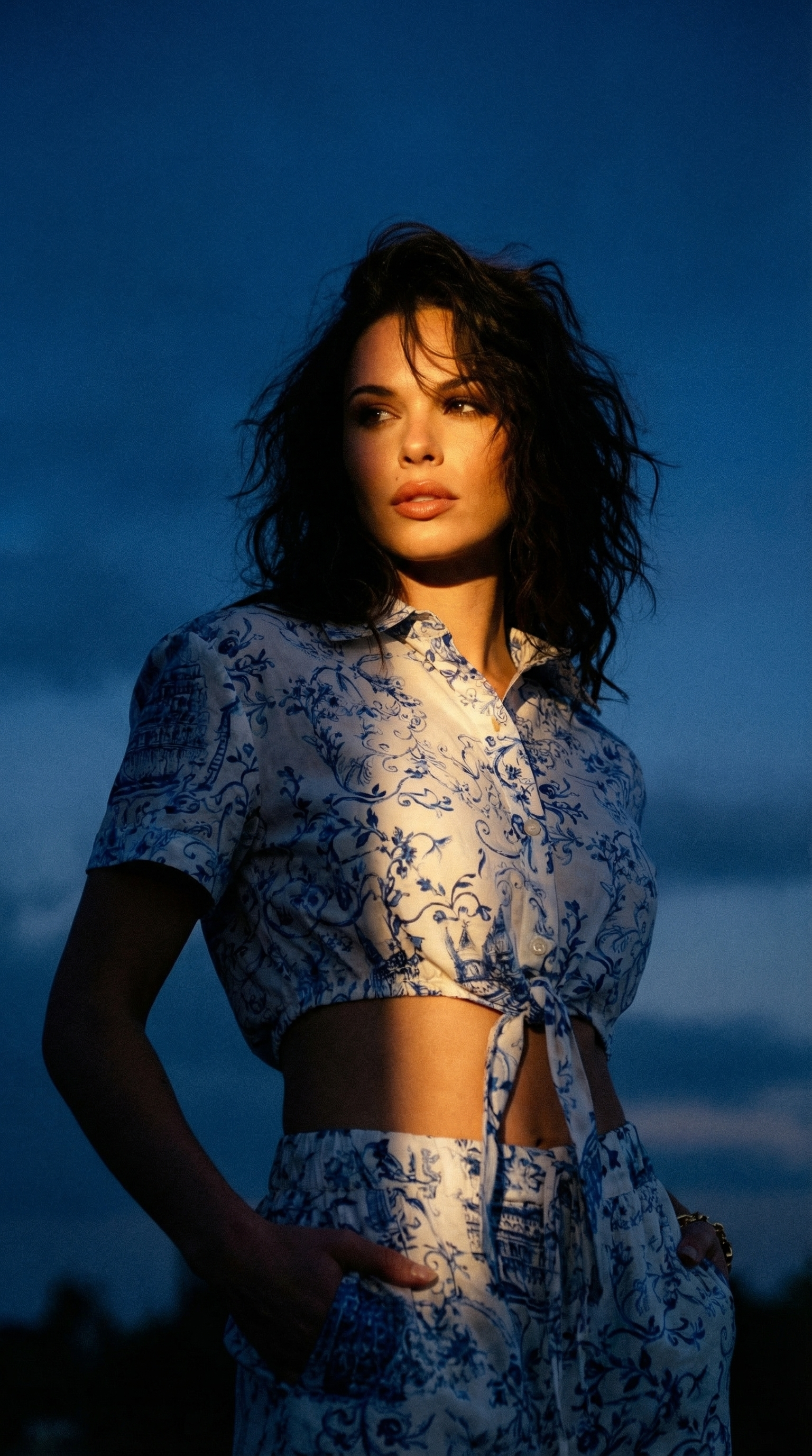 Rimini Italian Silk Tie Top in Venezia print