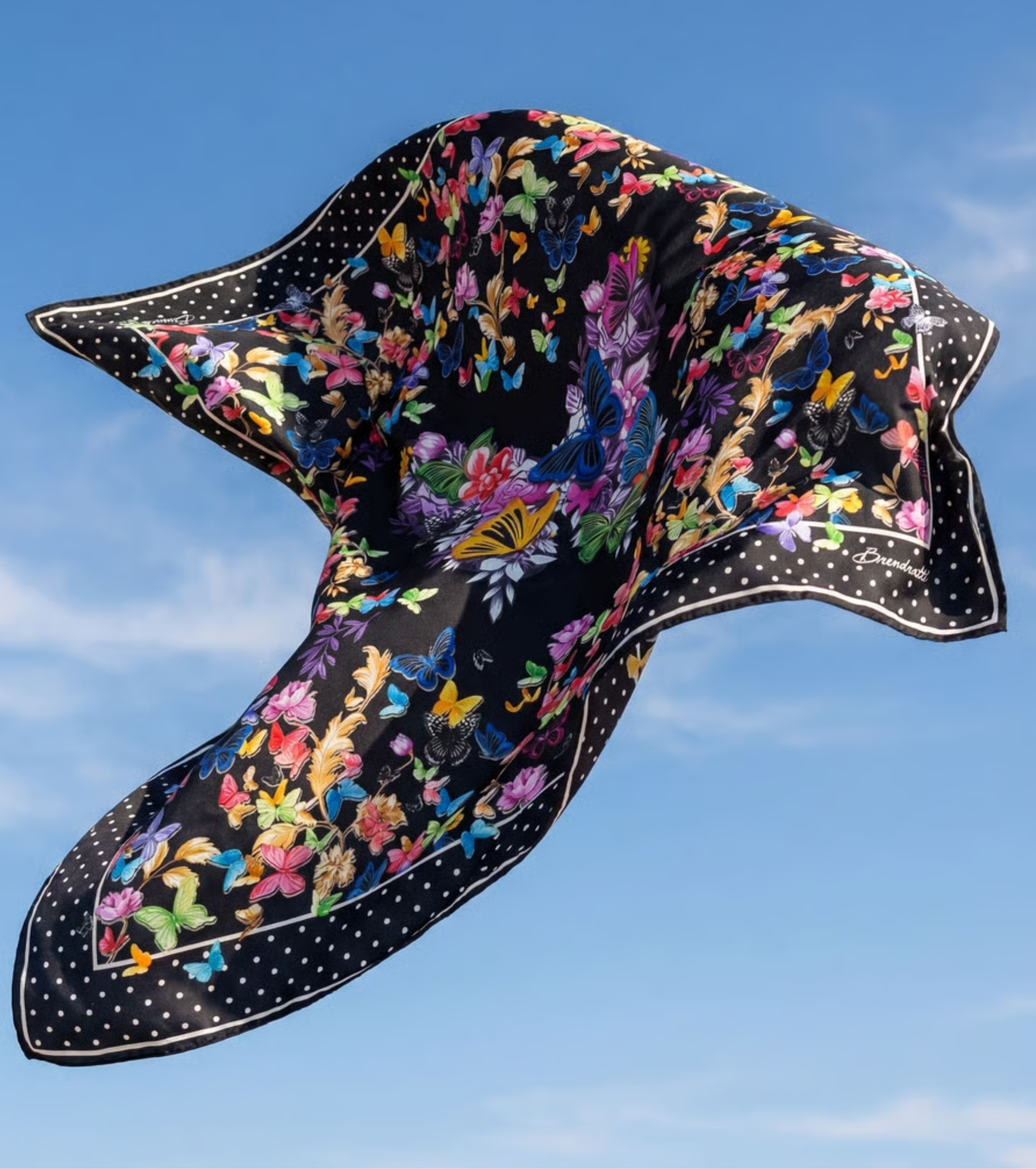 Butterfly Print Silk Scarf
