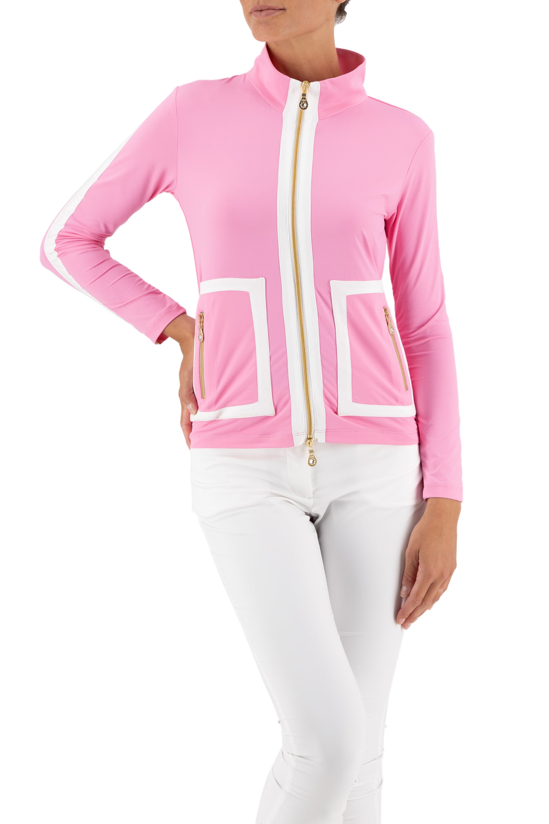 Azelia Jacket in Bubblegum Pink/White