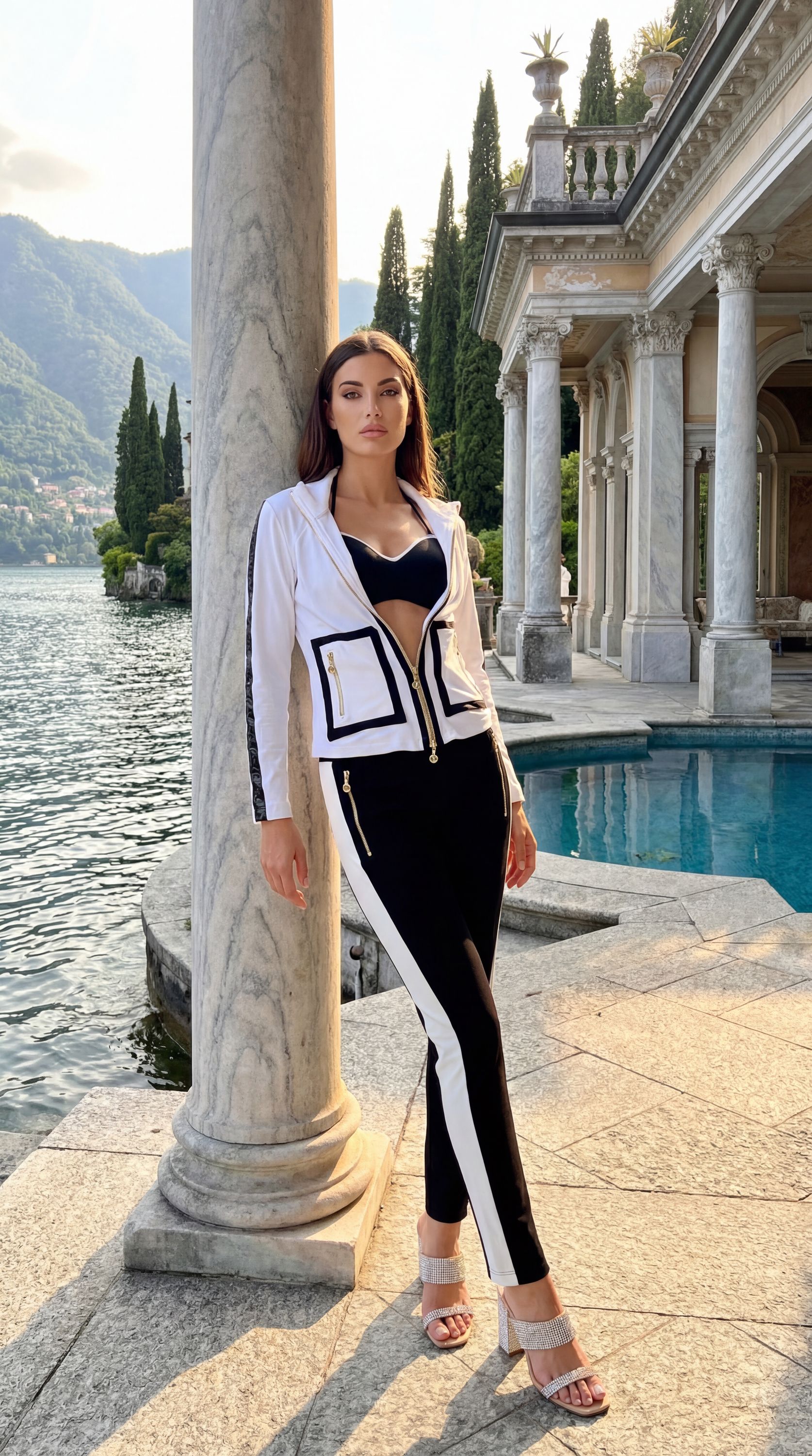 Azelia Jacket In White-Black