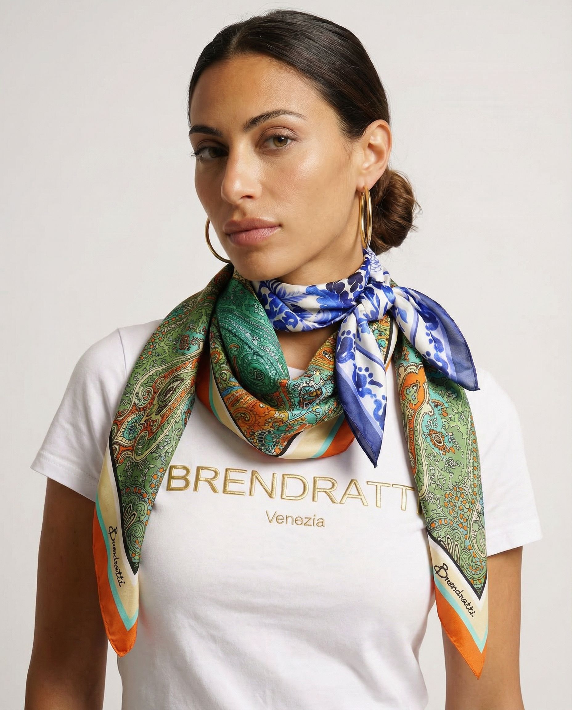 Scarf in Aqua Paisley Jewels Print