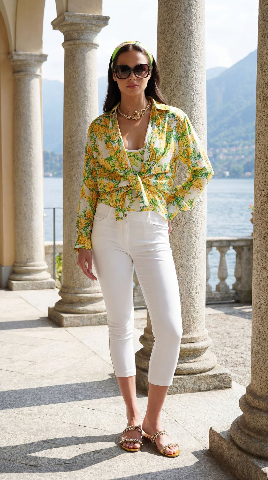 Ischia Blouse in Fiore plaster print