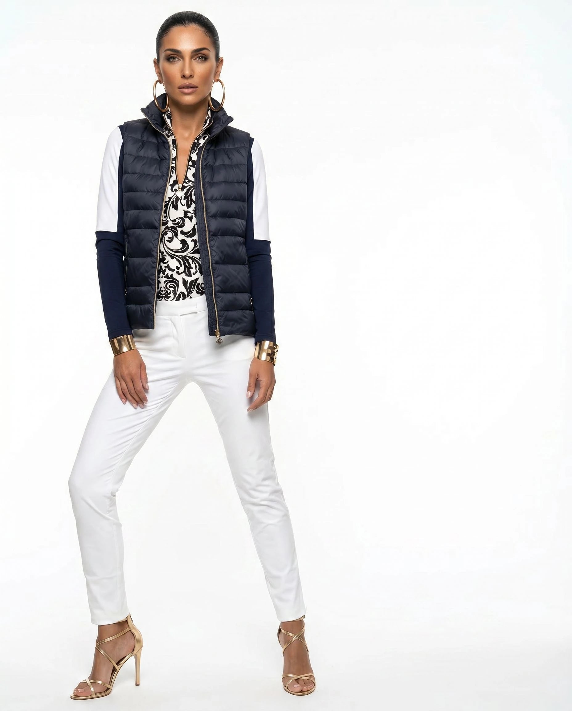 Luciana Ultra-light Recycled flower down Vest night blue