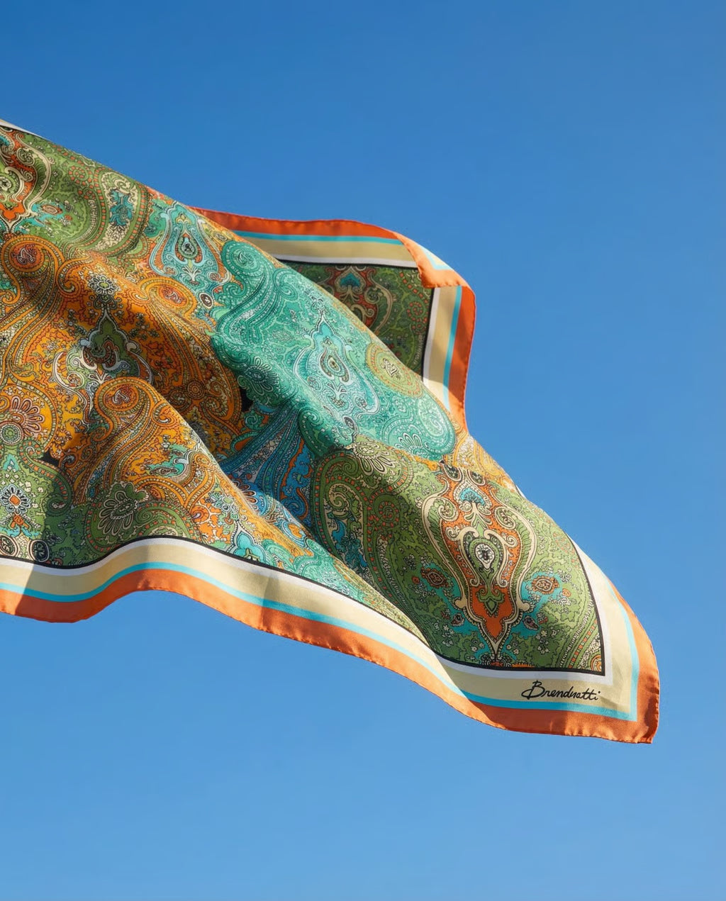 Scarf in Aqua Paisley Jewels Print