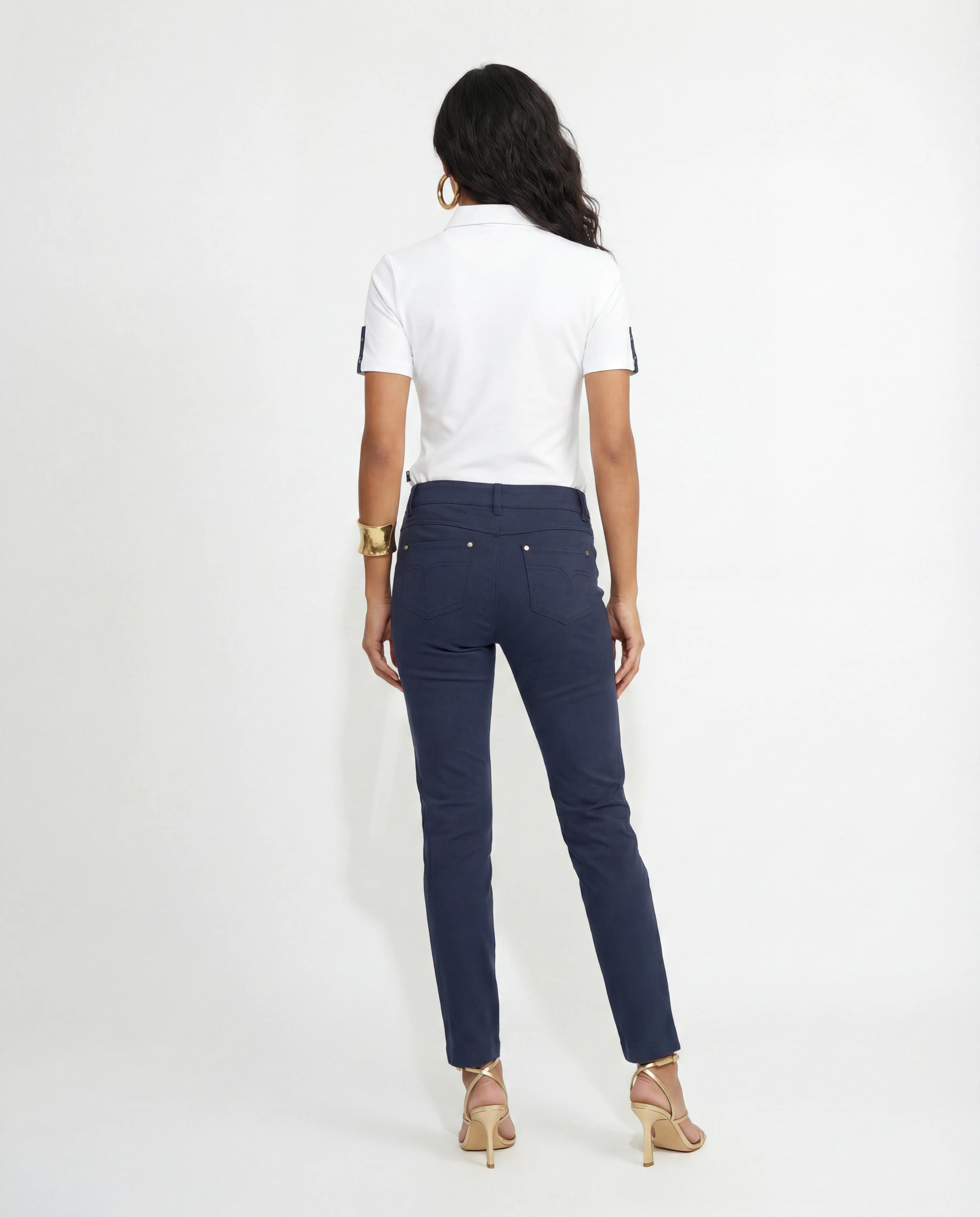 Elena Skinny 5 pocket trouser in Night Blue