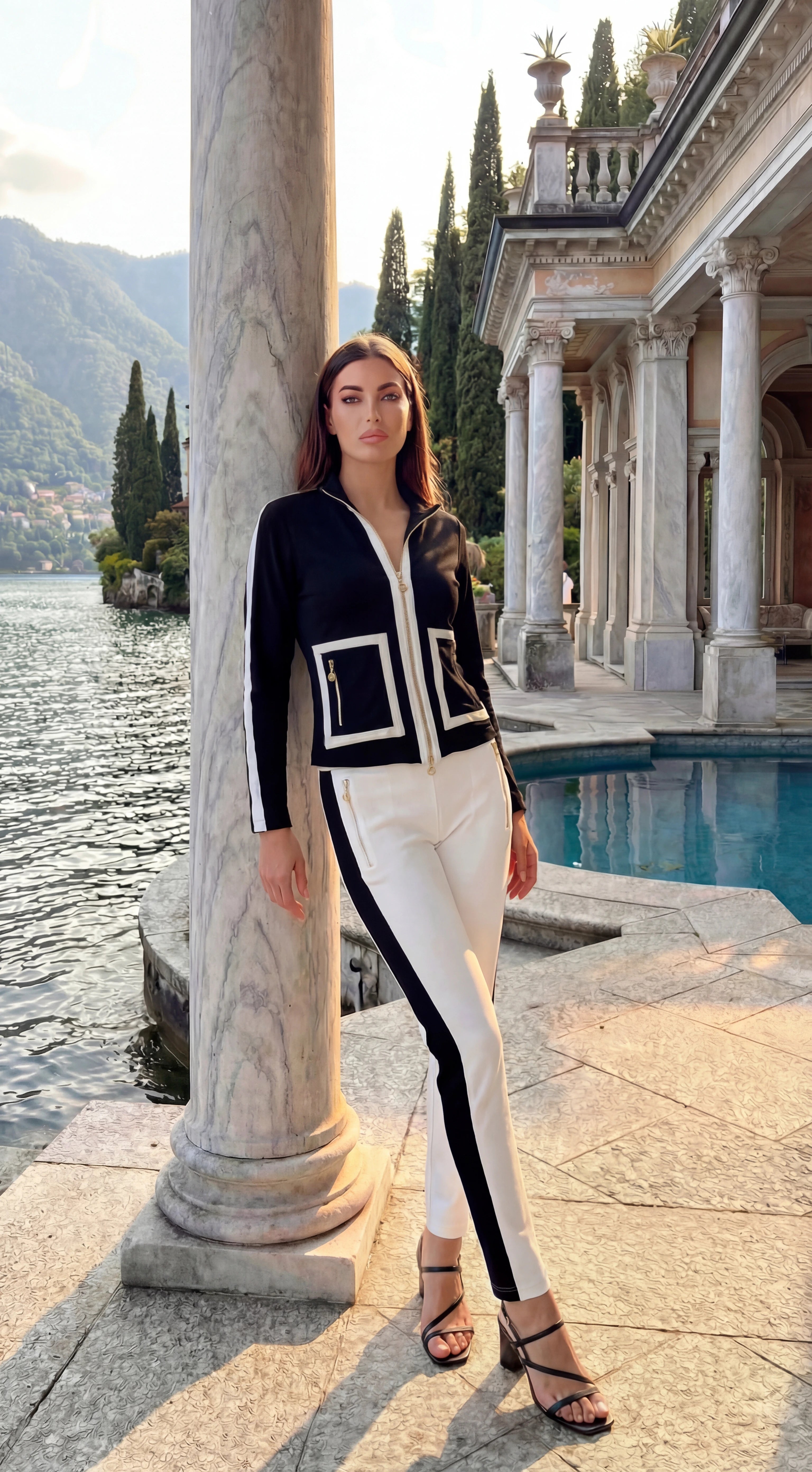 Azelia Layering Jacket in Black-White