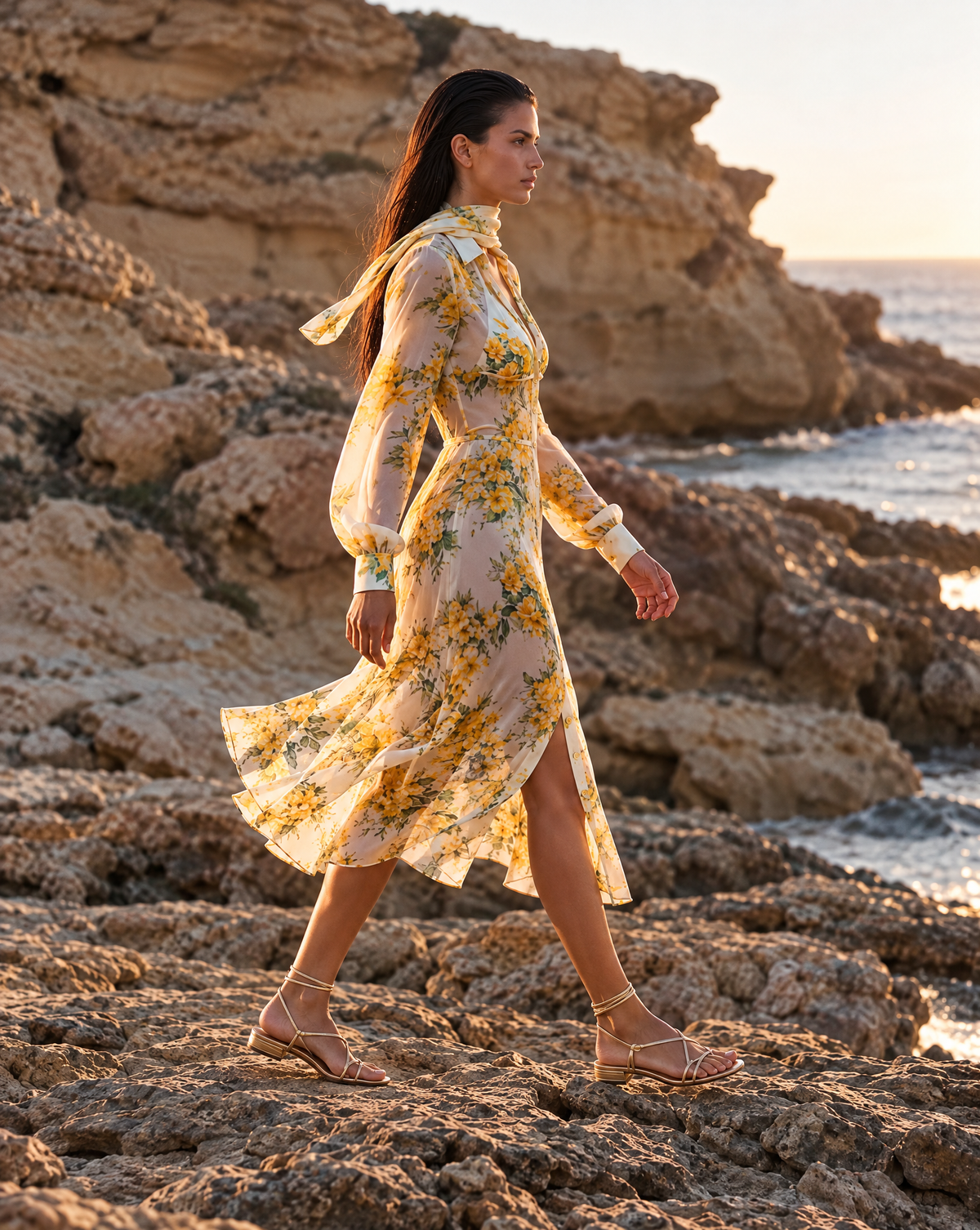 Amelia dress in Fiore Plaster print
