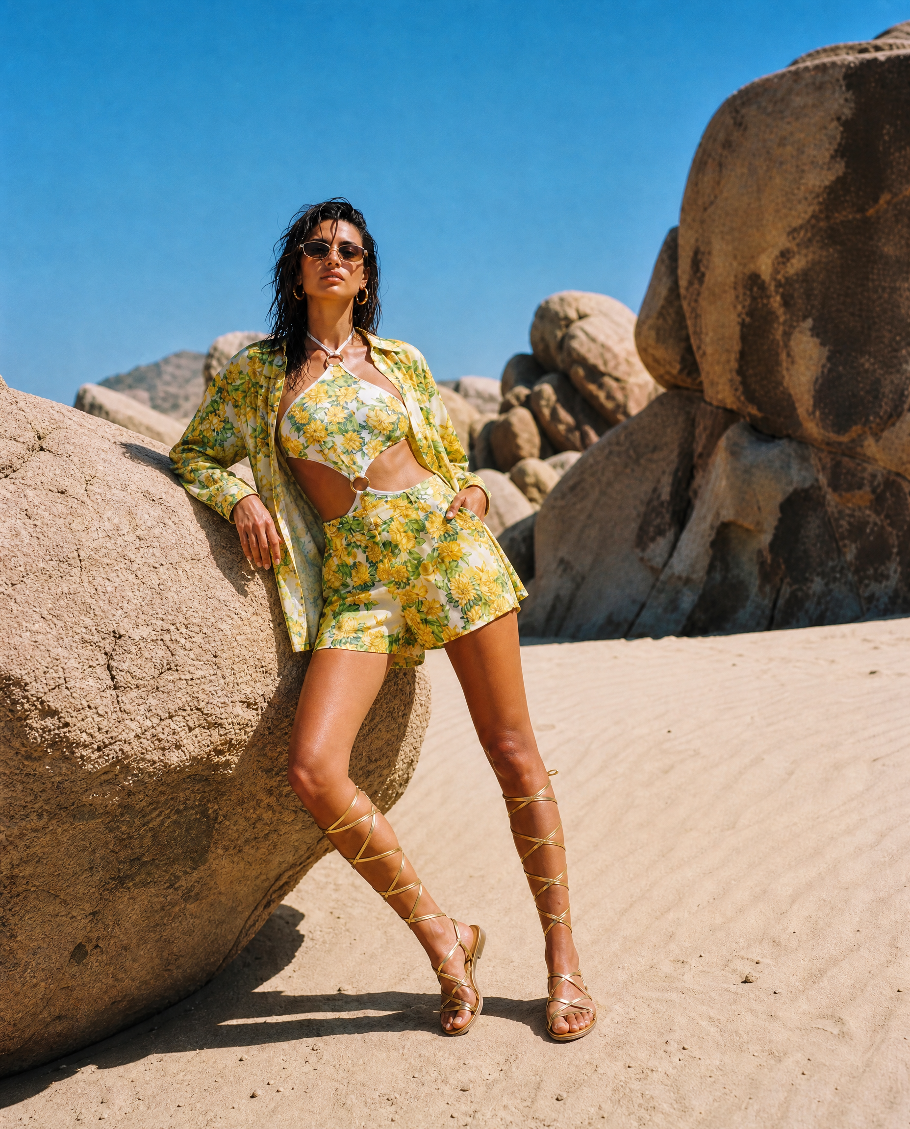 Monaco Onepiece swimsuit in Fiore Plaster Print