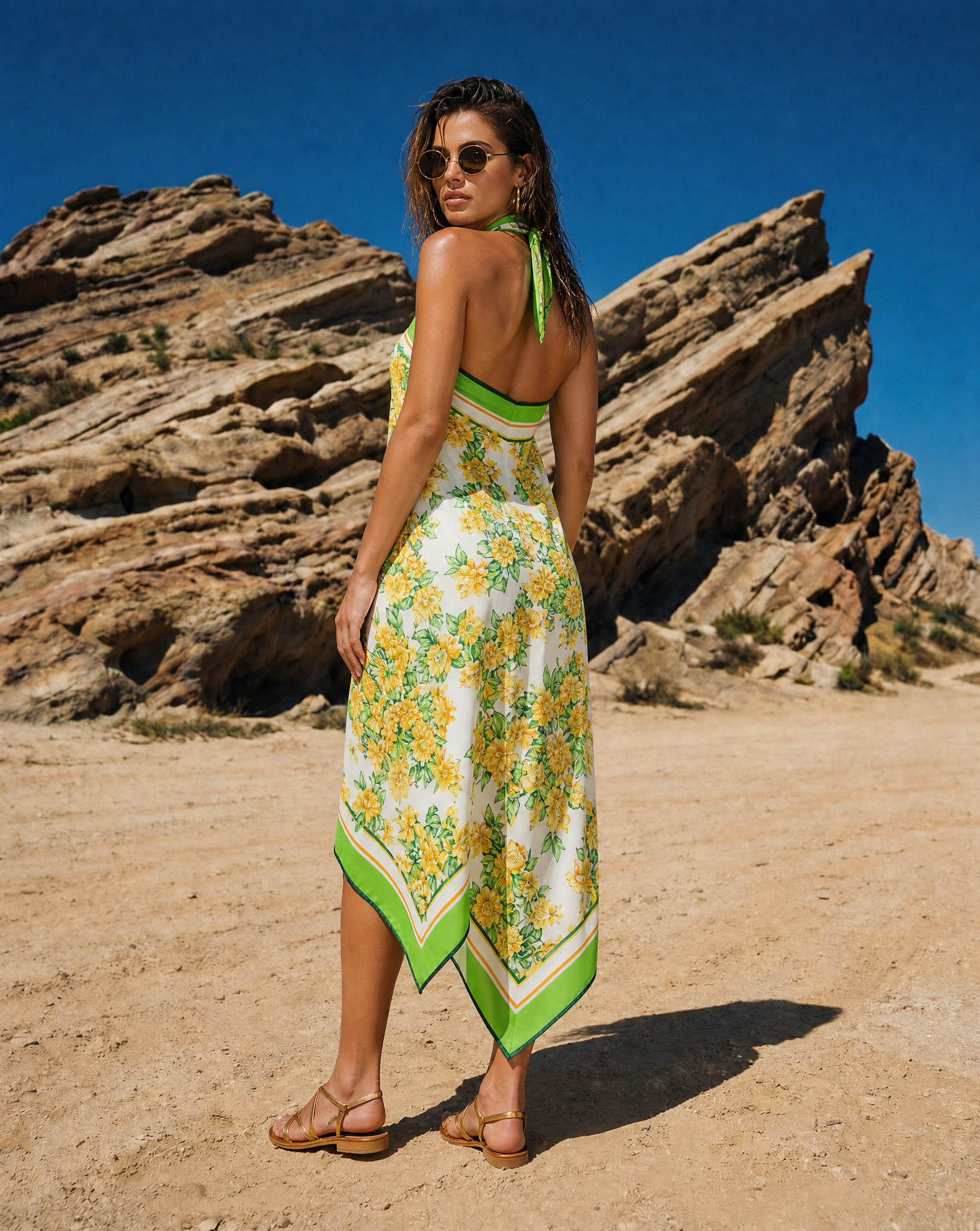 Sarong in Fiore Plaster Silk Twill print